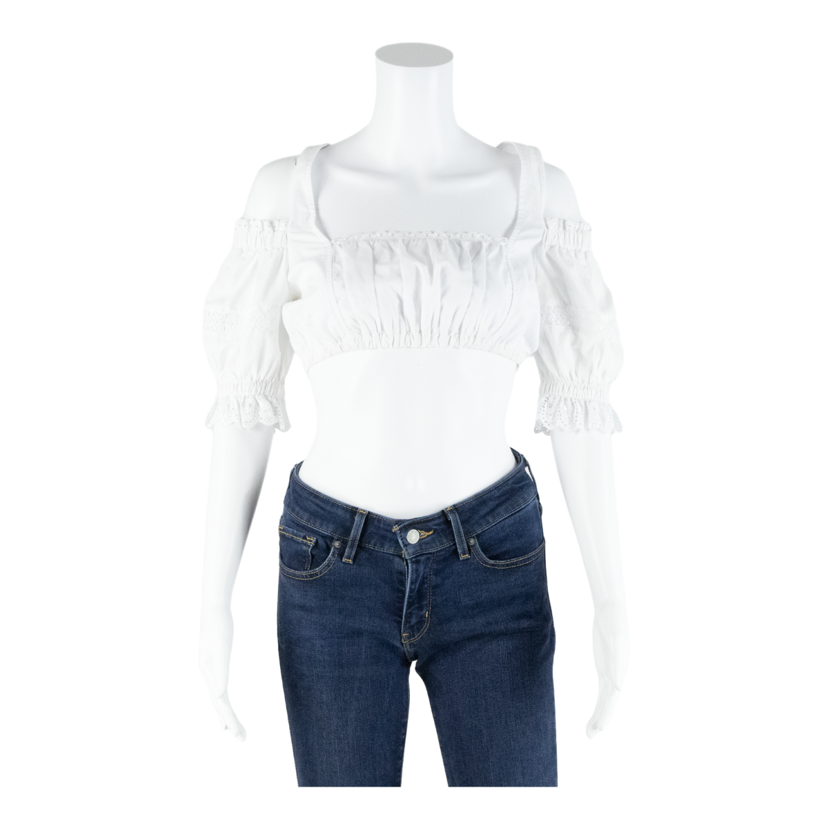 COUNTRY LADY Cropped Womens Blouse White XS Refurbished - N/A refurbished available on Cerqular