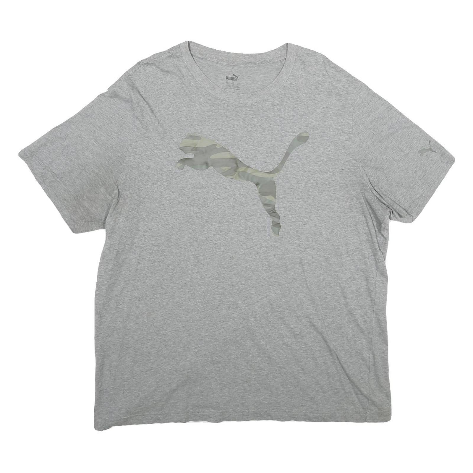 PUMA Mens Grey & Camouflage Graphic T-Shirt 2XL Short Sleeve Crew Neck Cotton Refurbished - N/A refurbished available on Cerqular
