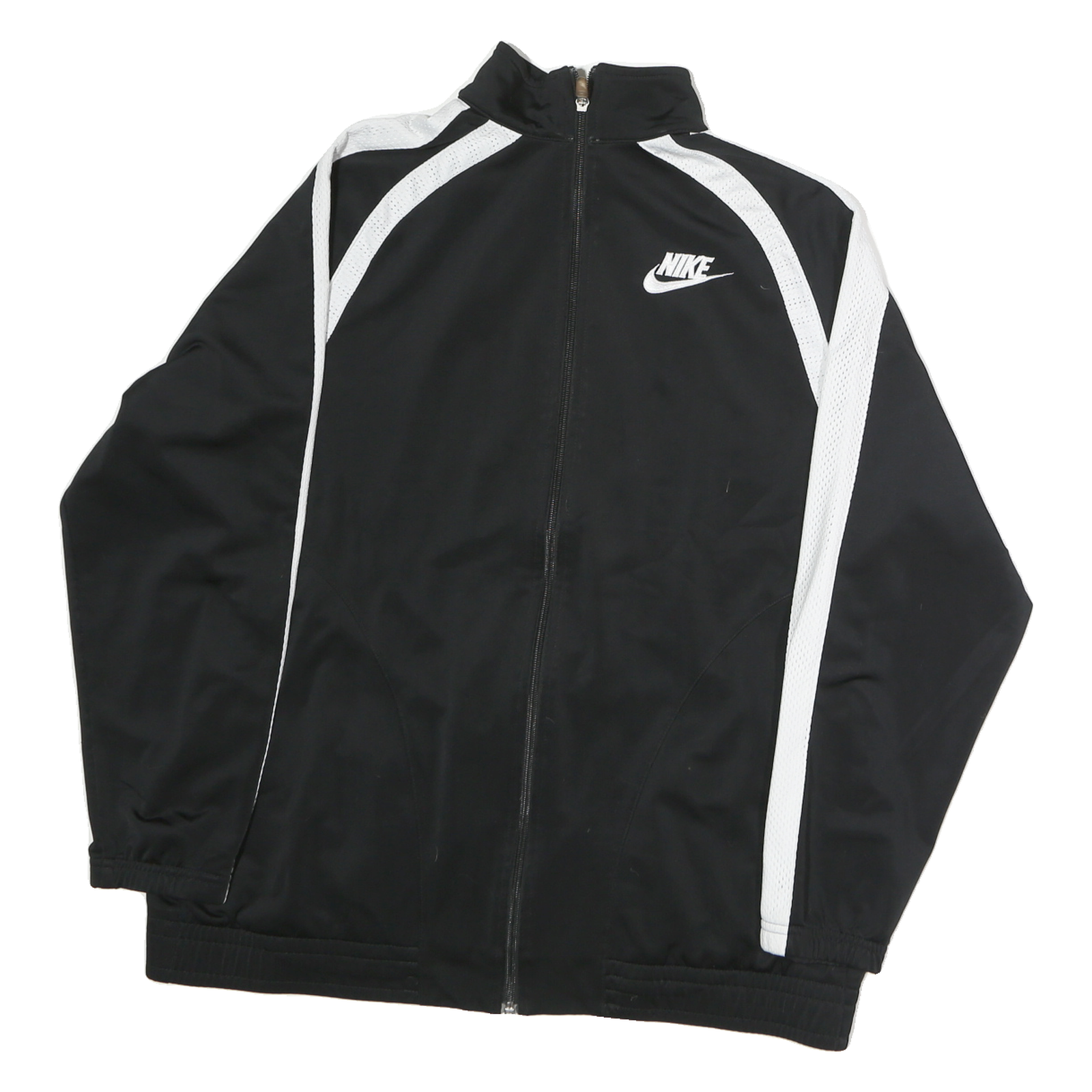 NIKE Mens Black & White Sports Zip Jacket XL Polyester Track Top Refurbished - N/A refurbished available on Cerqular