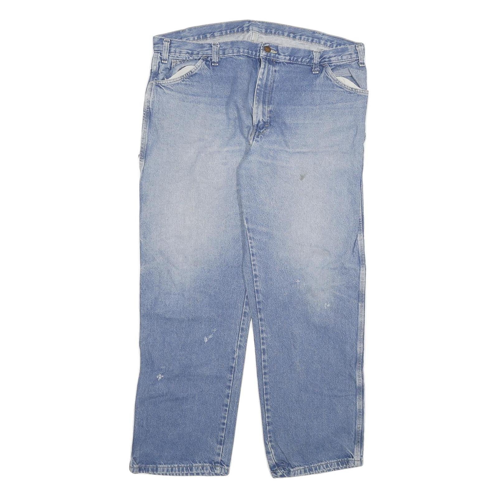 DICKIES Mens Jeans Blue Regular Straight Denim Medium W40 L32 Workwear Zip Refurbished - N/A refurbished available on Cerqular