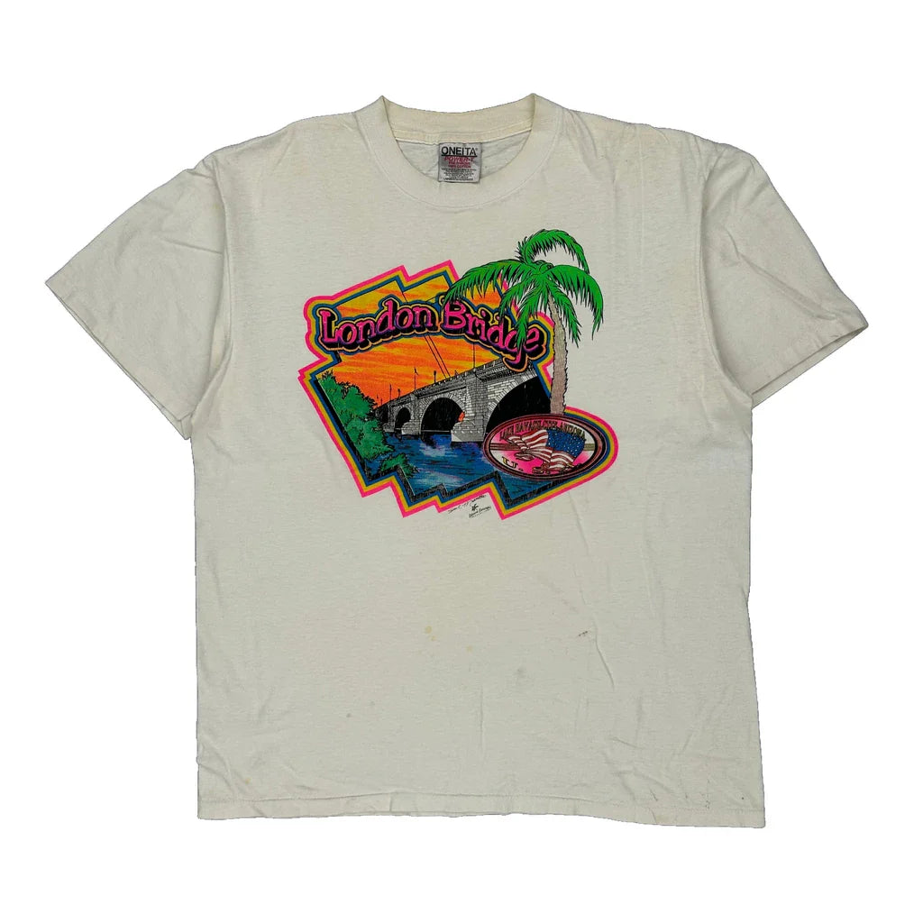 Buy Oneita Single Stitch T-Shirt - Large White Cotton Refurbished - $28.46 Oneita Single Stitch T-Shirt - Large White Cotton Refurbished - Thrifted (note: this is a term often used to describe second- refurbished available on Cerqular