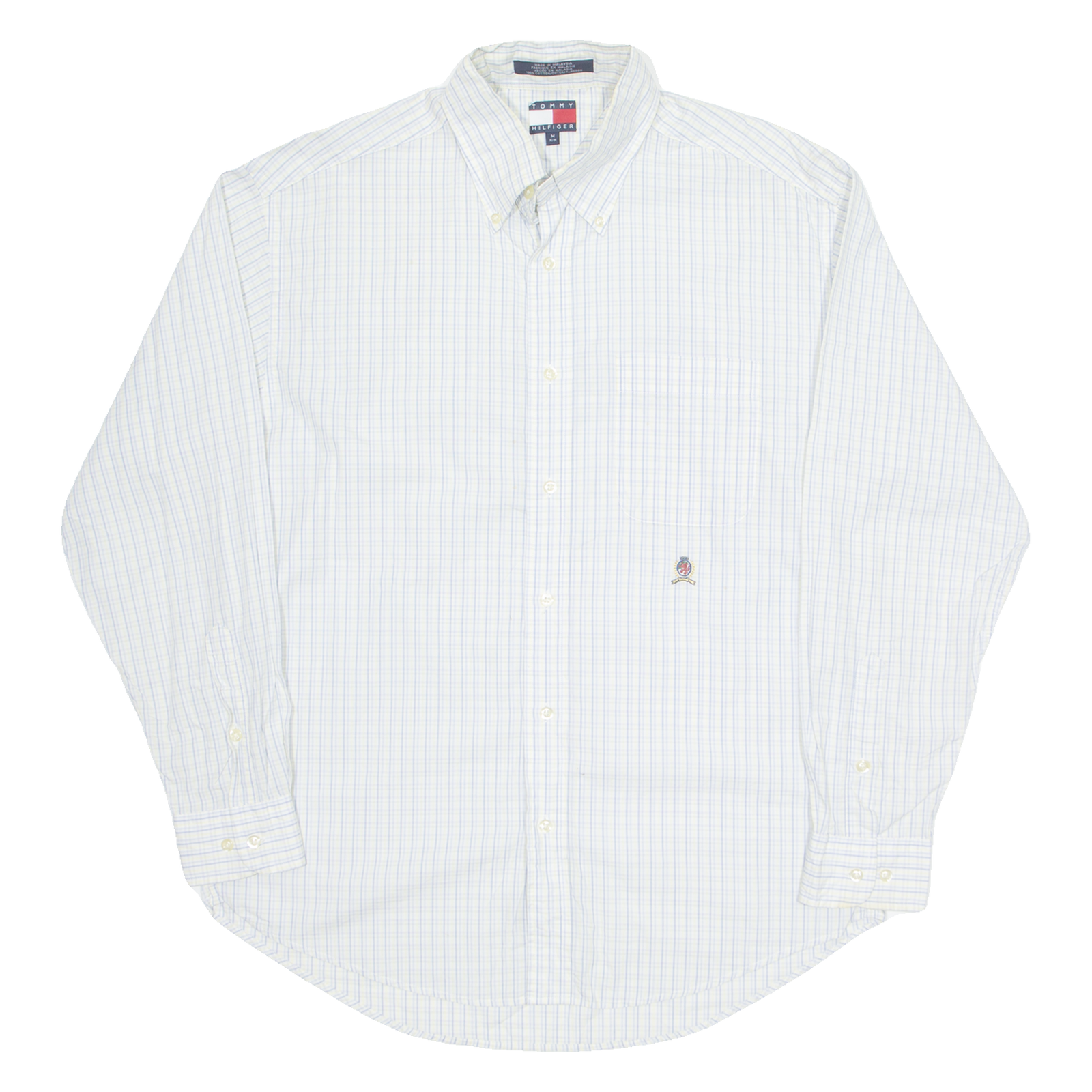 TOMMY HILFIGER Mens Shirt White Check Long Sleeve XL Refurbished - N/A refurbished available on Cerqular