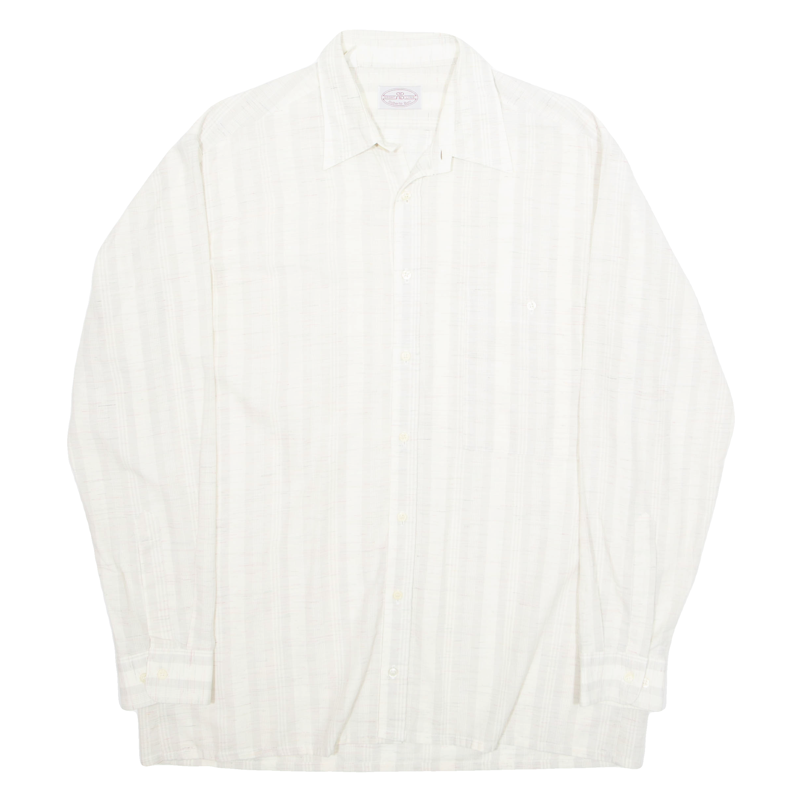 ROBERTO BARI Womens Printed Shirt Cream Collared Long Sleeve Striped XL Refurbished - N/A refurbished available on Cerqular