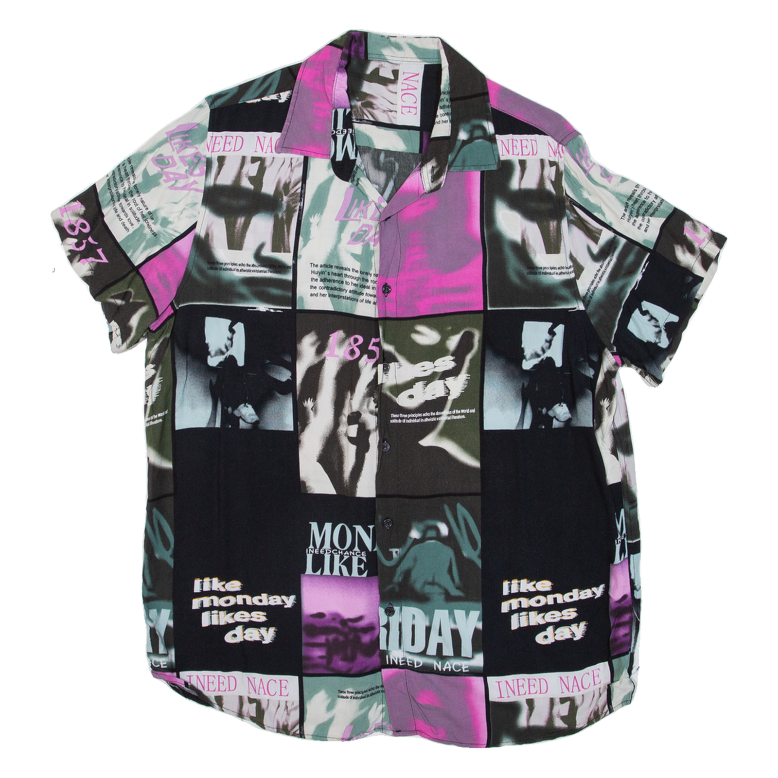 Mens Shirt Pink Crazy Pattern M Refurbished - N/A refurbished available on Cerqular