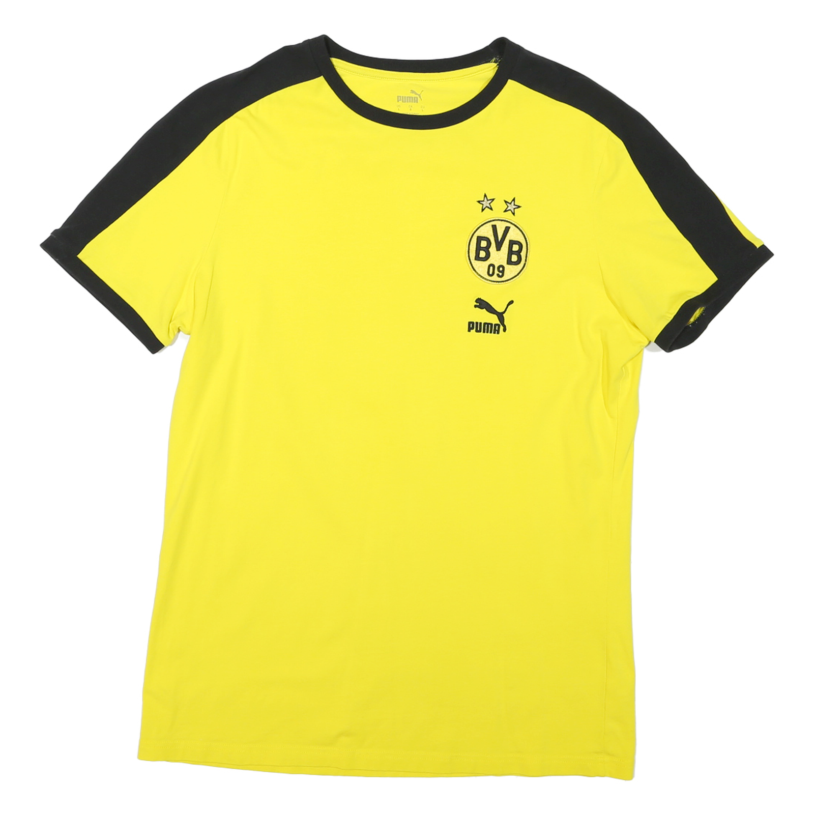 PUMA Mens Yellow & Black BVB 09 Graphic T-Shirt L Short Sleeve Crew Neck Refurbished - N/A refurbished available on Cerqular