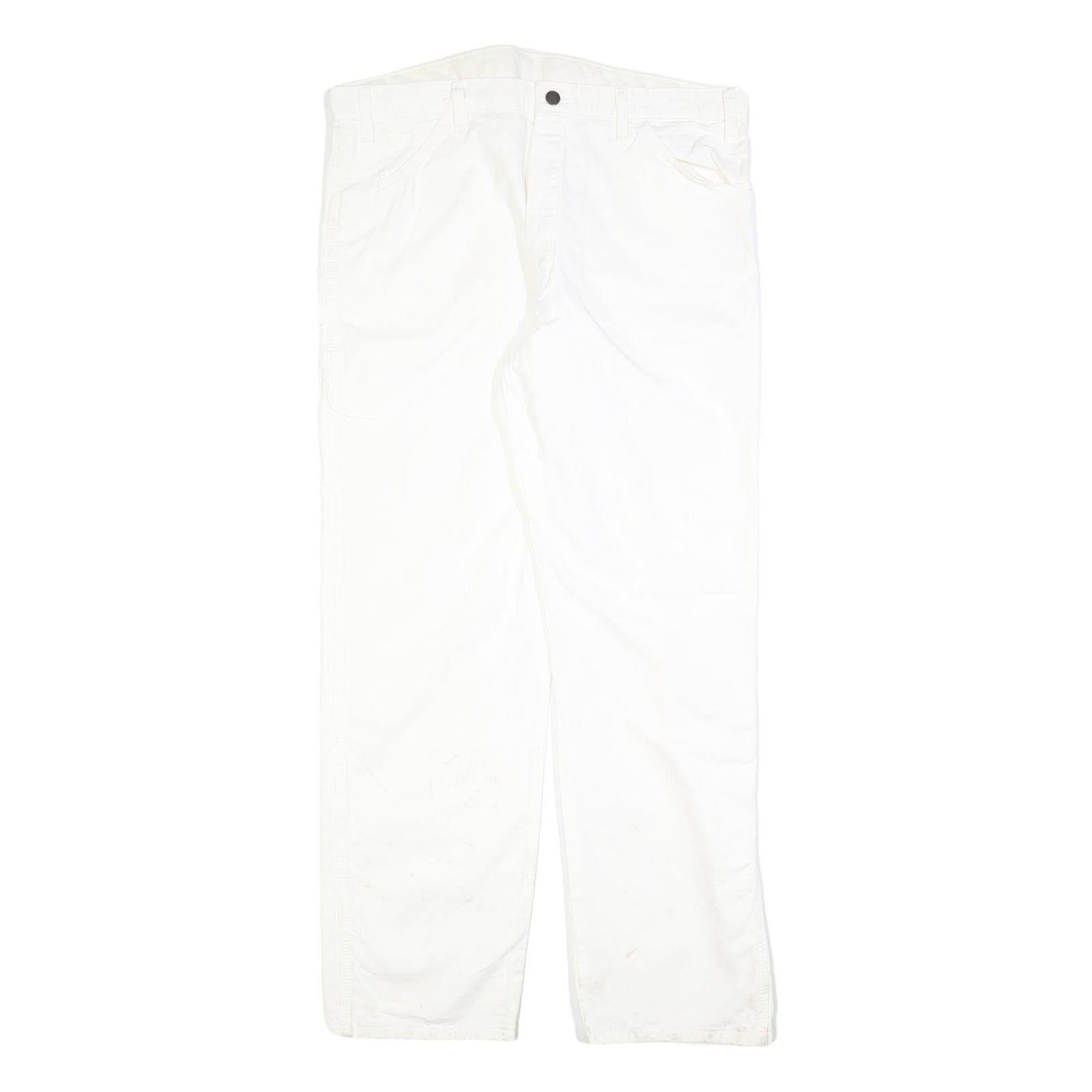 DICKIES Mens Jeans White Relaxed Straight Denim Fair W38 L32 Workwear Zip Refurbished - N/A refurbished available on Cerqular
