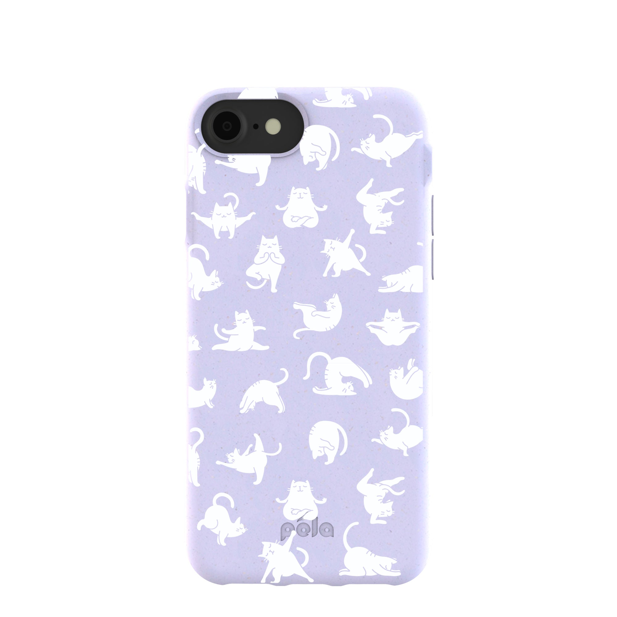 Lavender Yoga Cat iPhone 6/6s/7/8/SE Case Refurbished - Pela Case refurbished available on Cerqular