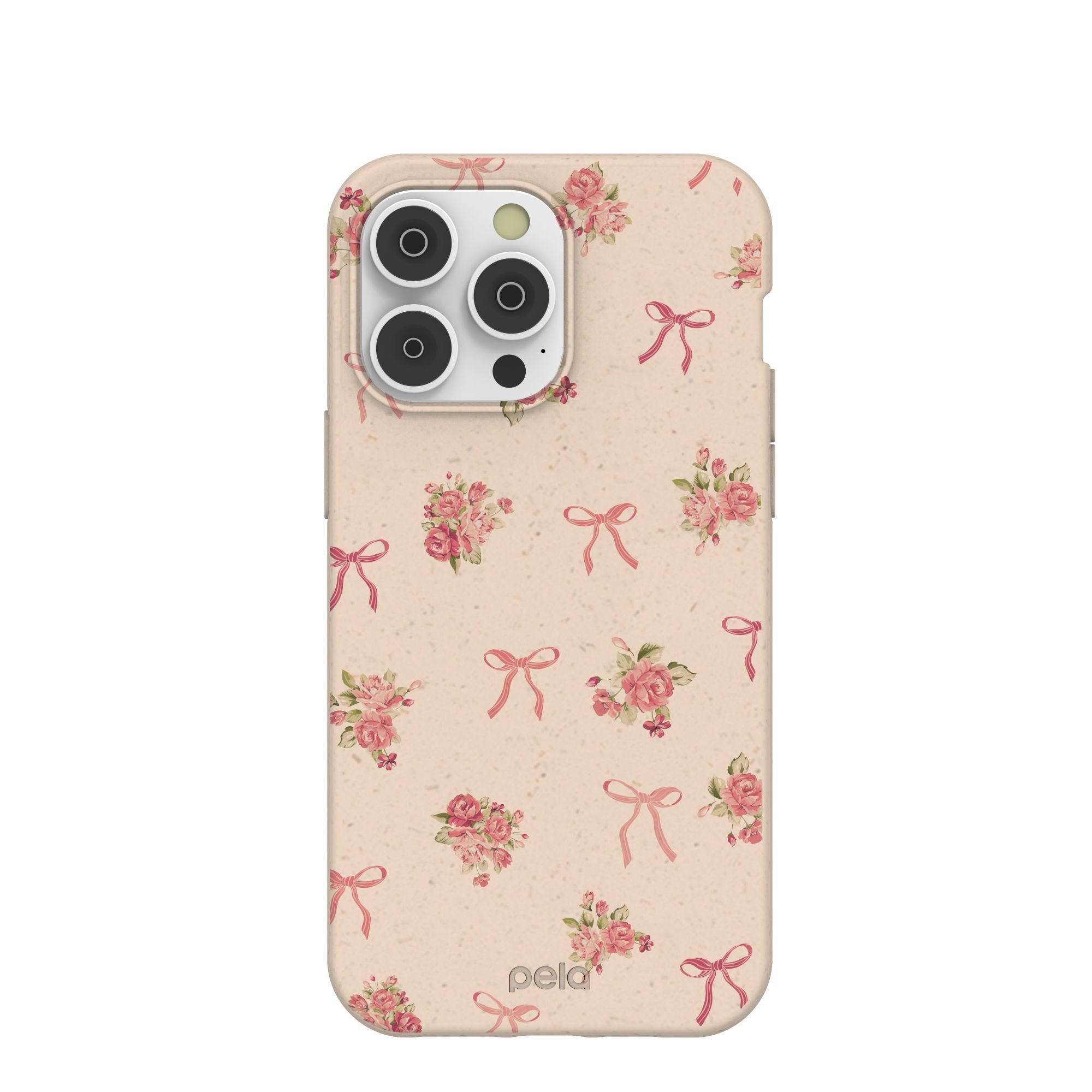 Seashell Roses and Bows iPhone 14 Pro Max Case Refurbished - Pela Case refurbished available on Cerqular