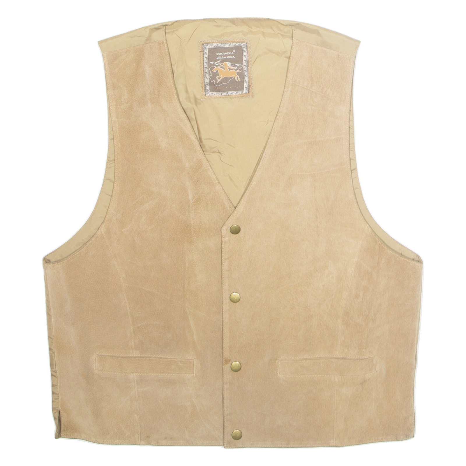 COMPAGNIA DELLA MODA Mens Waistcoat Beige Viscose L Refurbished - N/A refurbished available on Cerqular