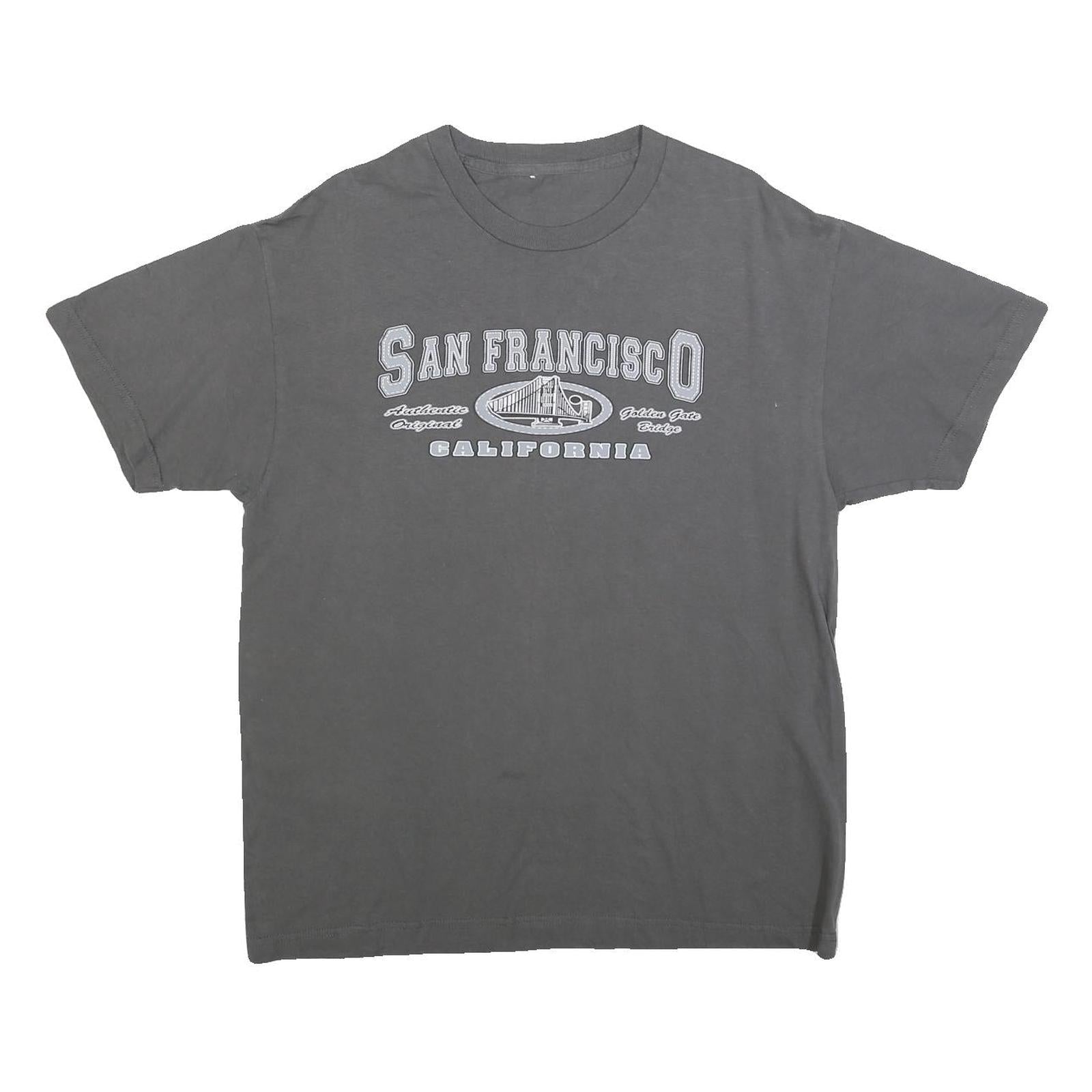 Mens Grey San Francisco California Graphic T-Shirt L Short Sleeve Crew Neck Refurbished - N/A refurbished available on Cerqular