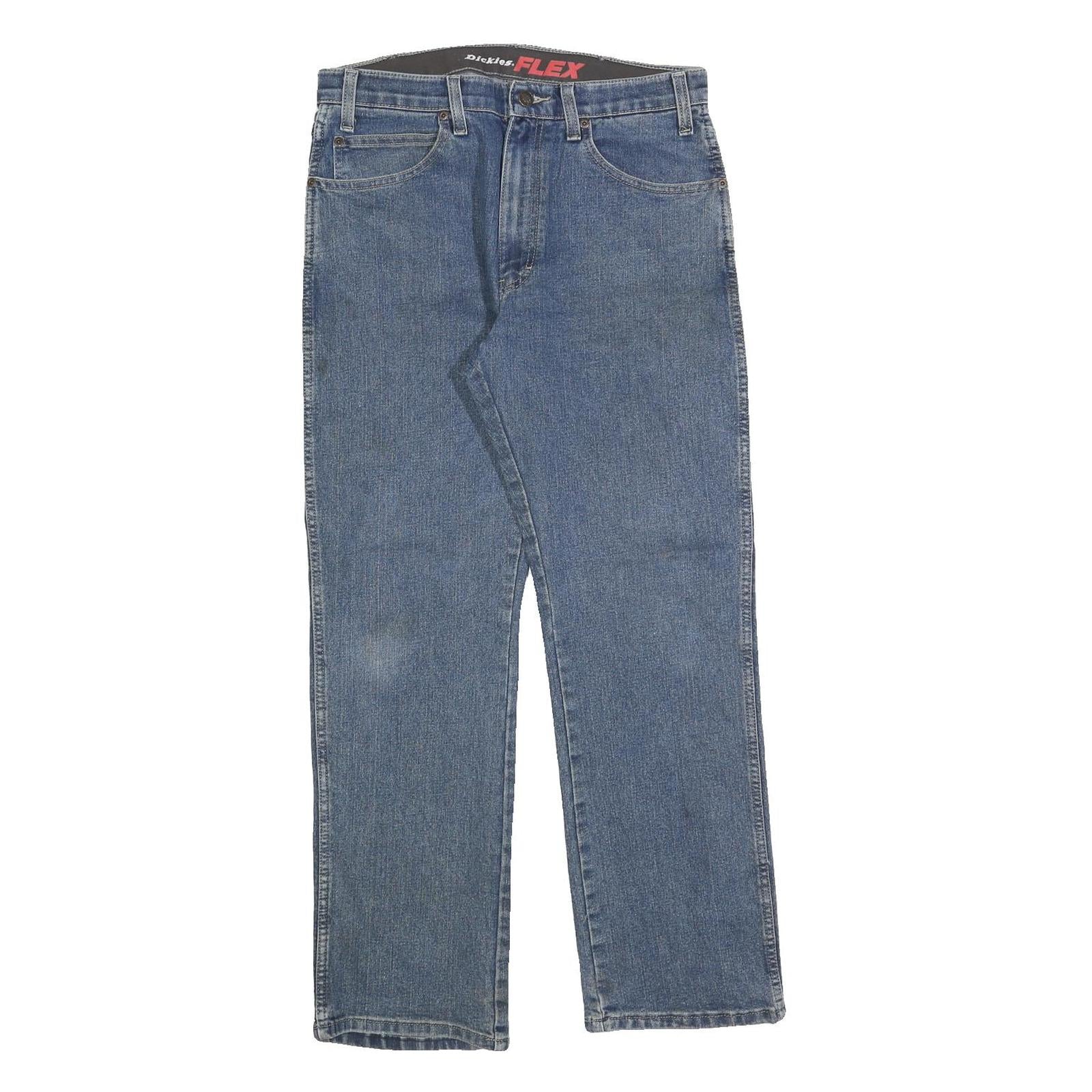 DICKIES Mens Jeans Blue Regular Straight Denim Medium W32 L30 Workwear Zip Refurbished - N/A refurbished available on Cerqular