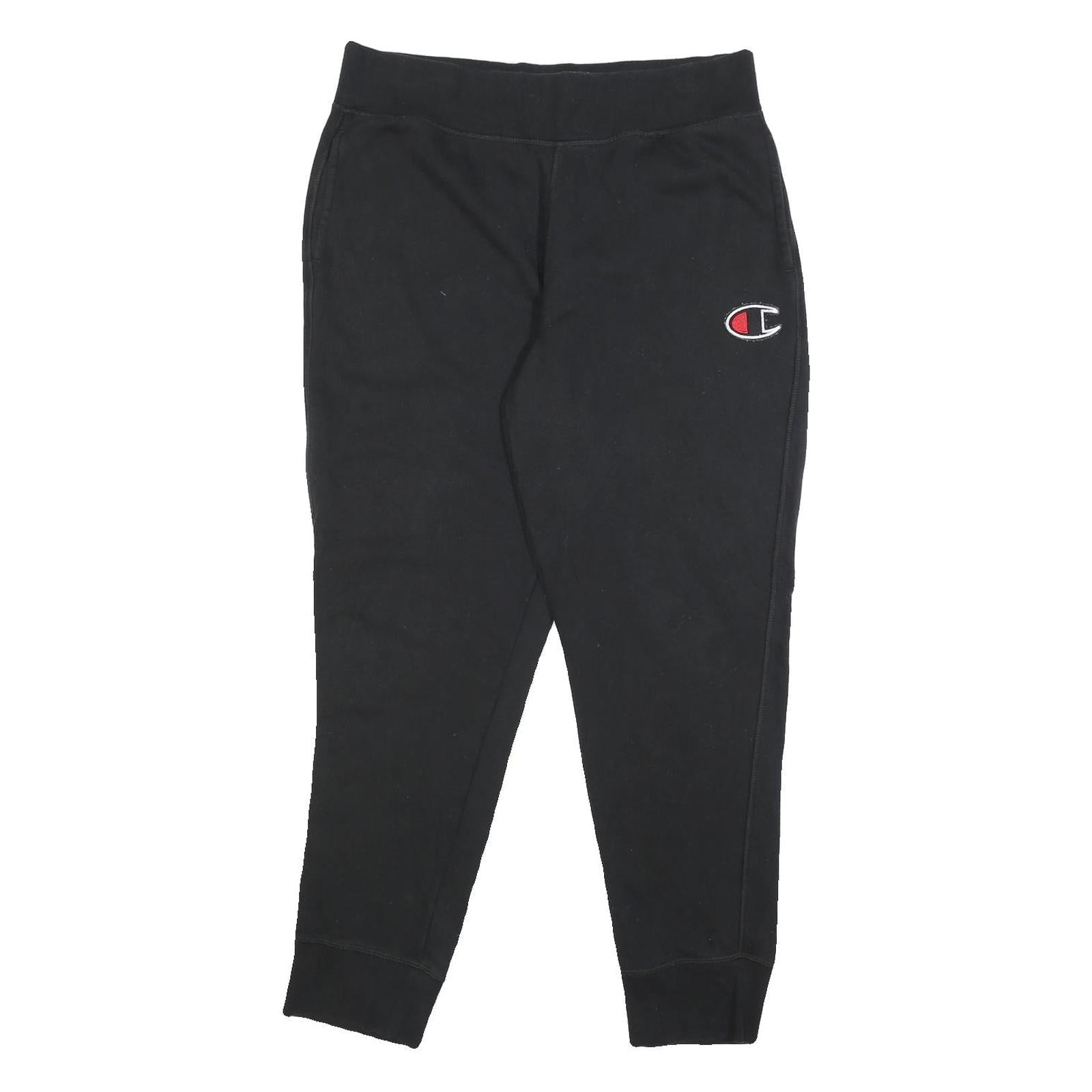 CHAMPION Mens Joggers Black L W32 L28 Slim Tapered Cotton Blend Casual Refurbished - N/A refurbished available on Cerqular