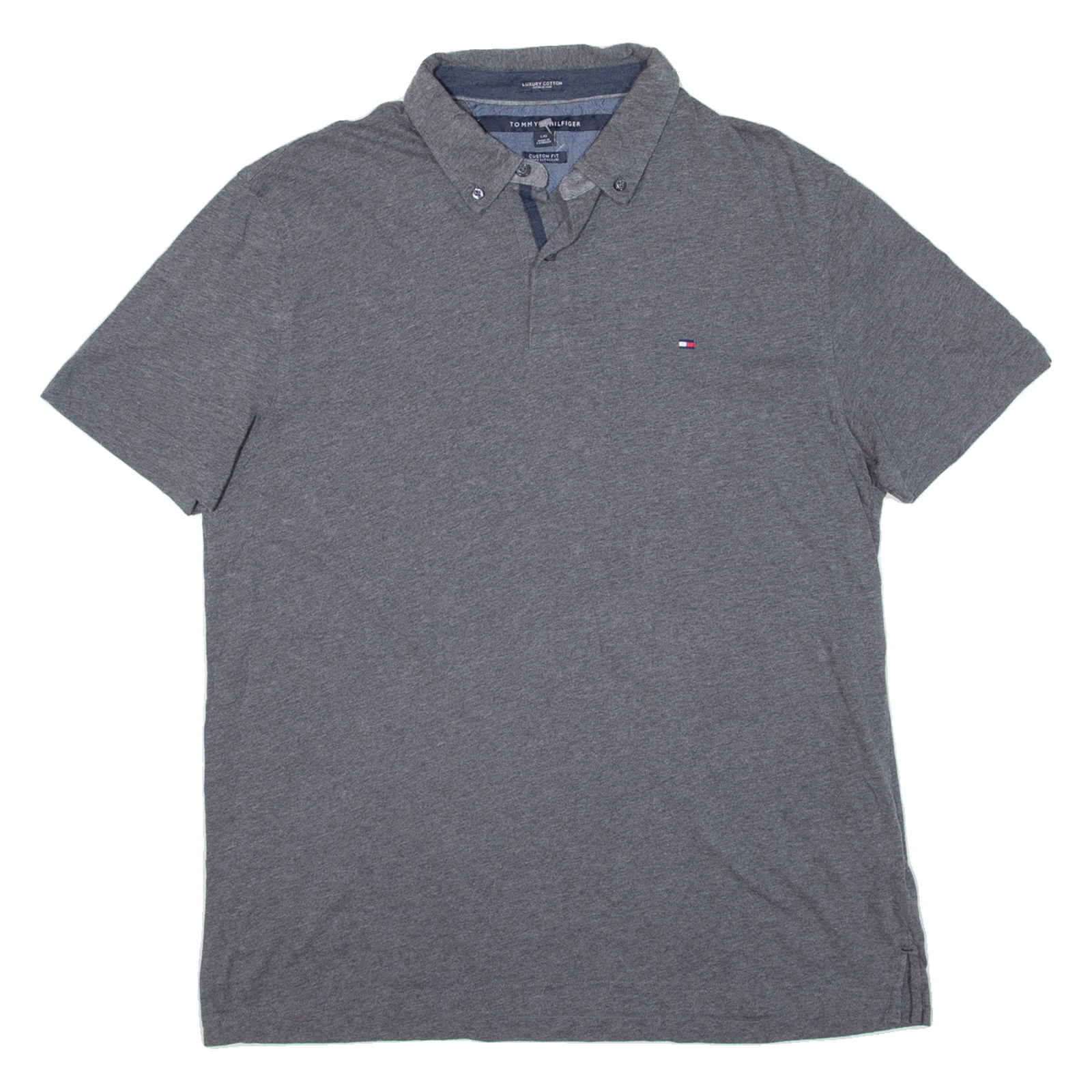 TOMMY HILFIGER Custom Fit Mens Polo Shirt Grey L Refurbished - N/A refurbished available on Cerqular