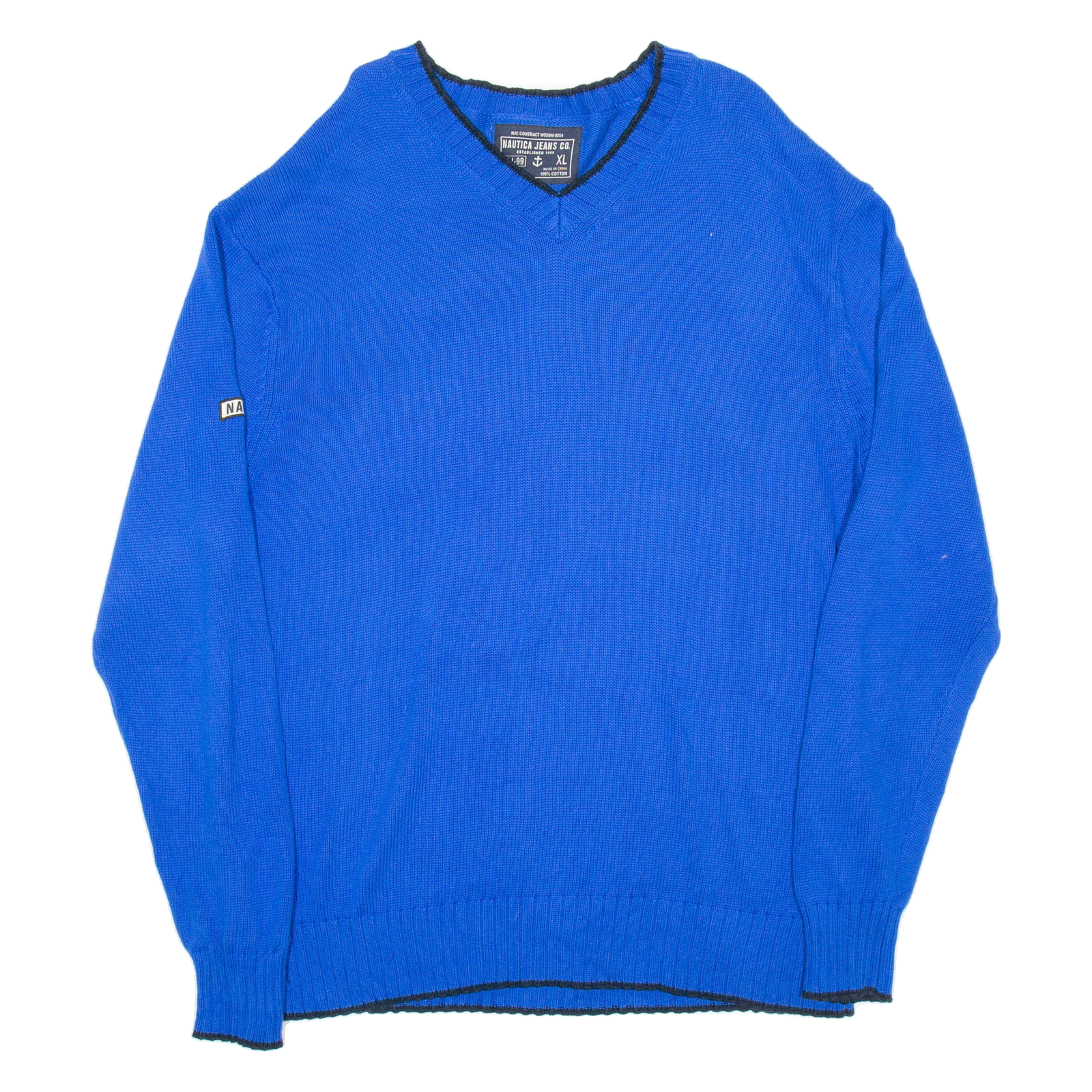 NAUTICA Womens Jumper Blue V-Neck Tight Knit XL Refurbished - N/A refurbished available on Cerqular