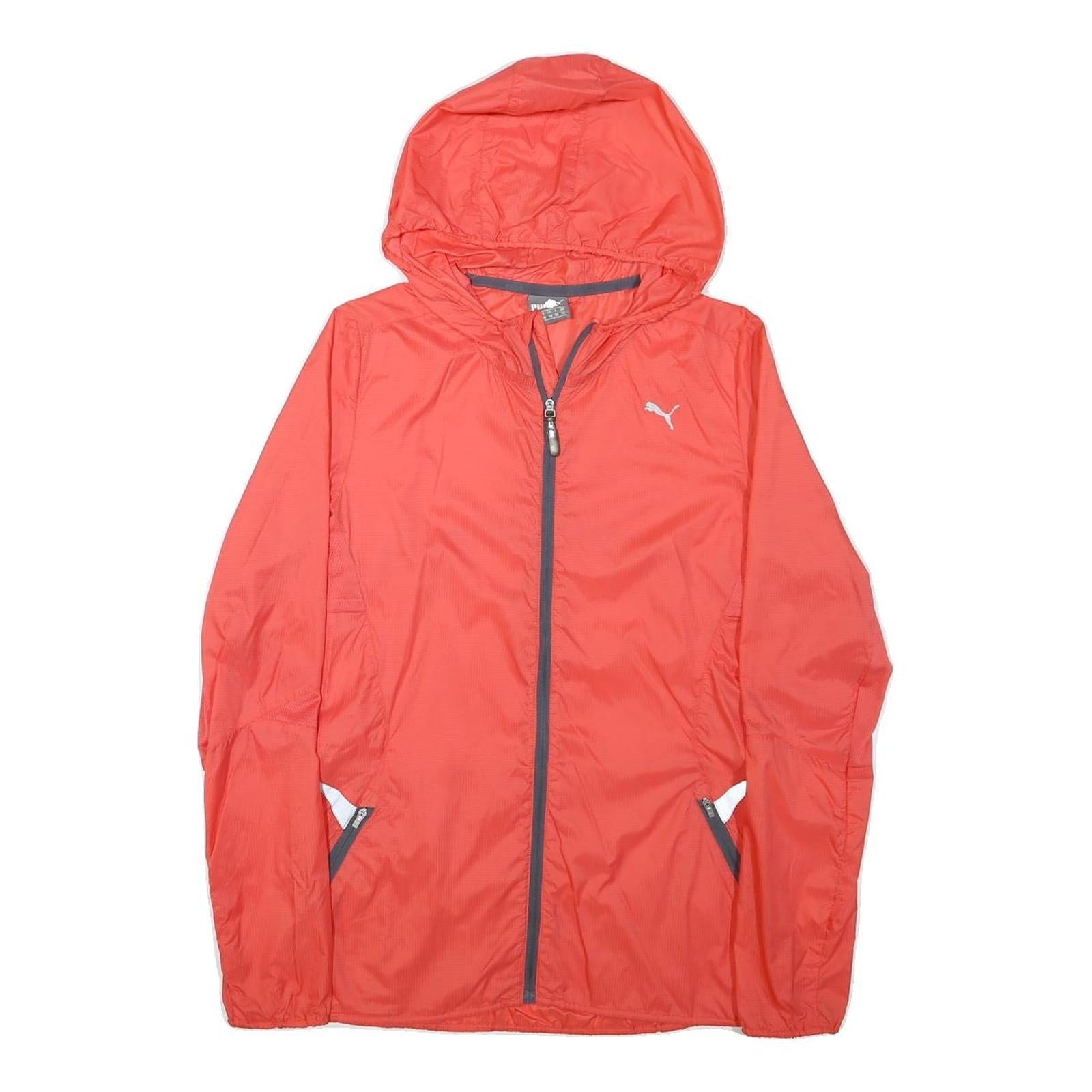 PUMA Womens Red Lightweight Hooded Jacket S Polyester Plain Zip Sportswear Refurbished - N/A refurbished available on Cerqular