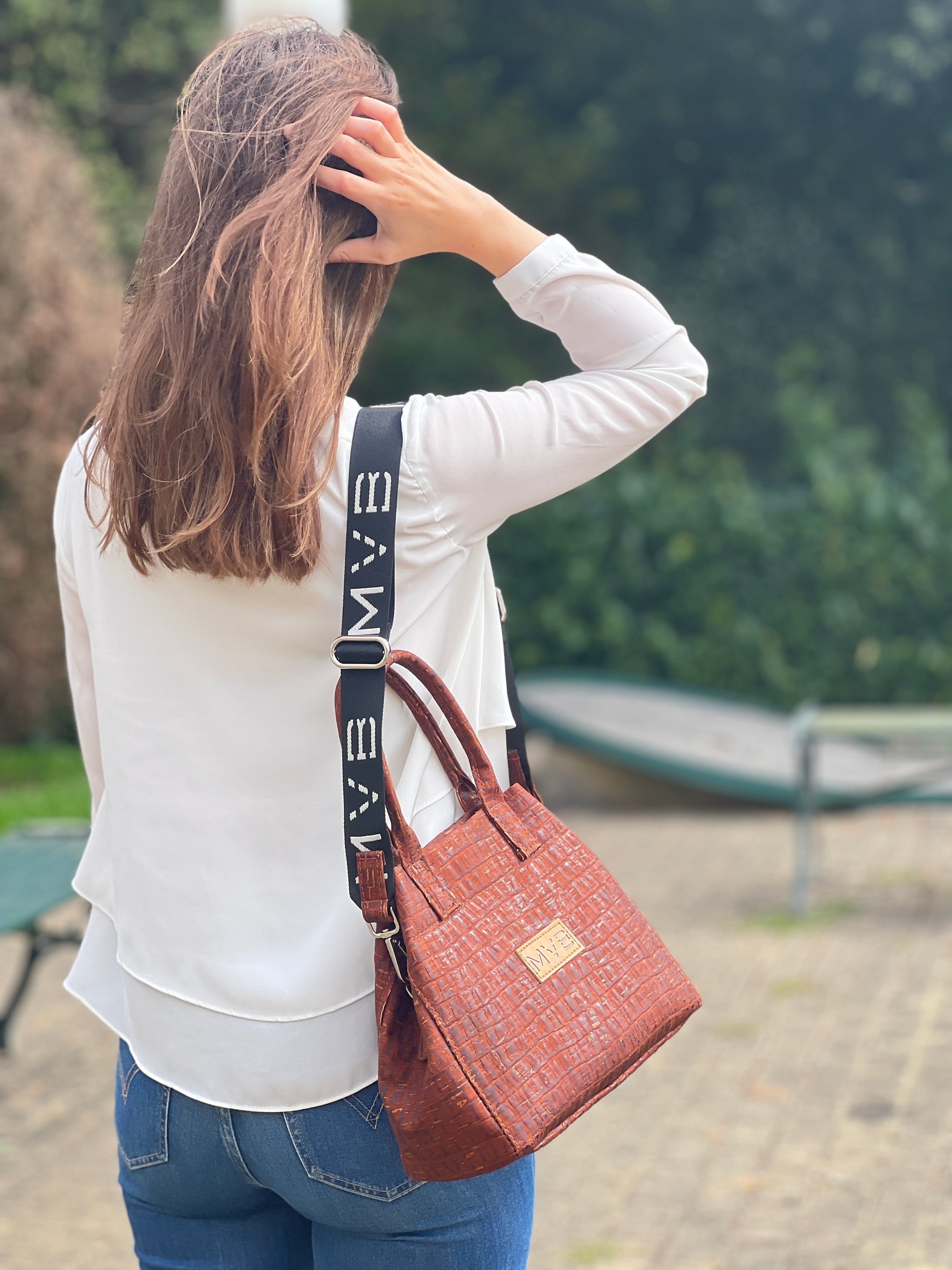 Mini Tote Handcraft Bag croco cork Refurbished - My Vegan Bags refurbished available on Cerqular