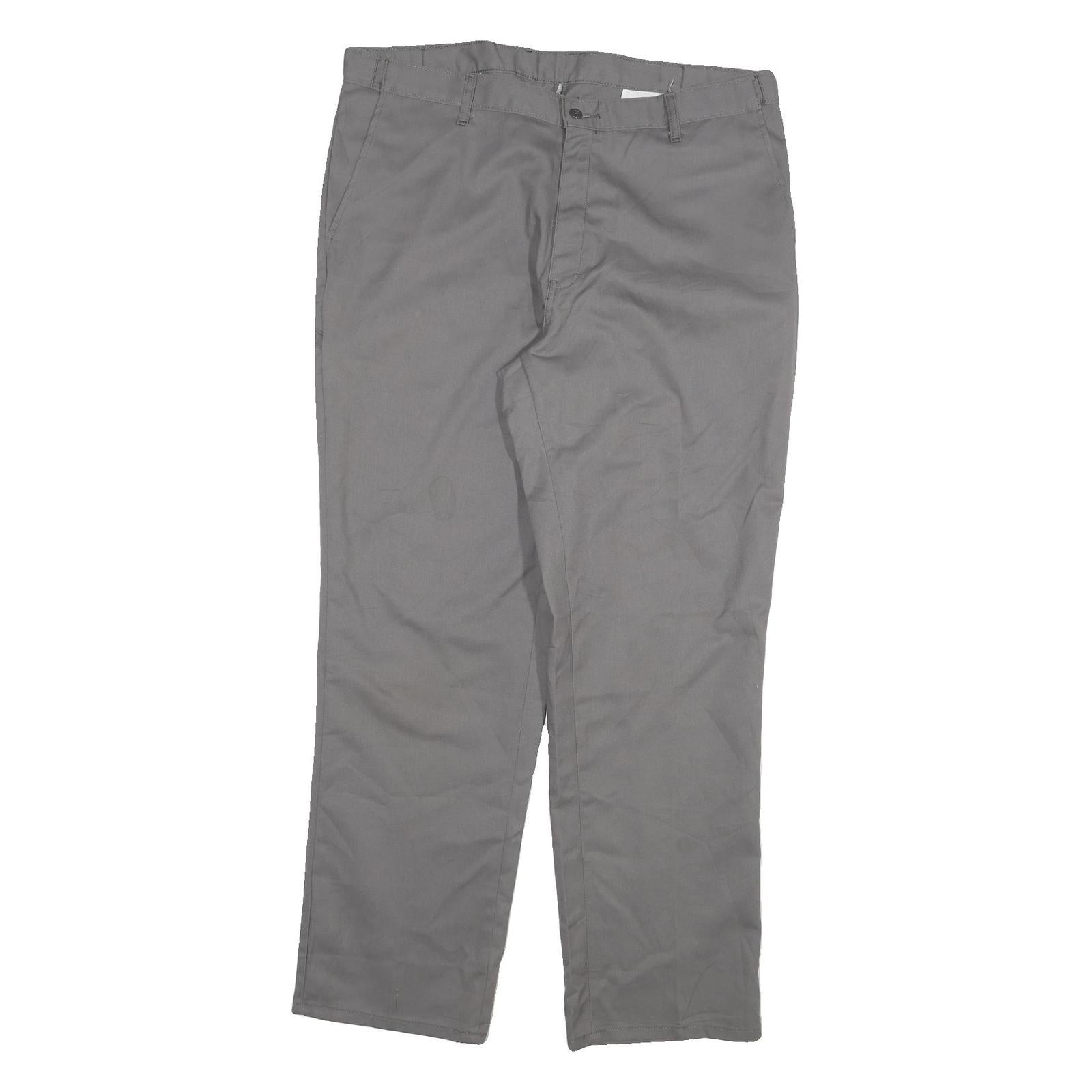 DICKIES Mens Regular Fit Grey Cotton Blend Straight Leg Trousers W38 L31 Refurbished - N/A refurbished available on Cerqular