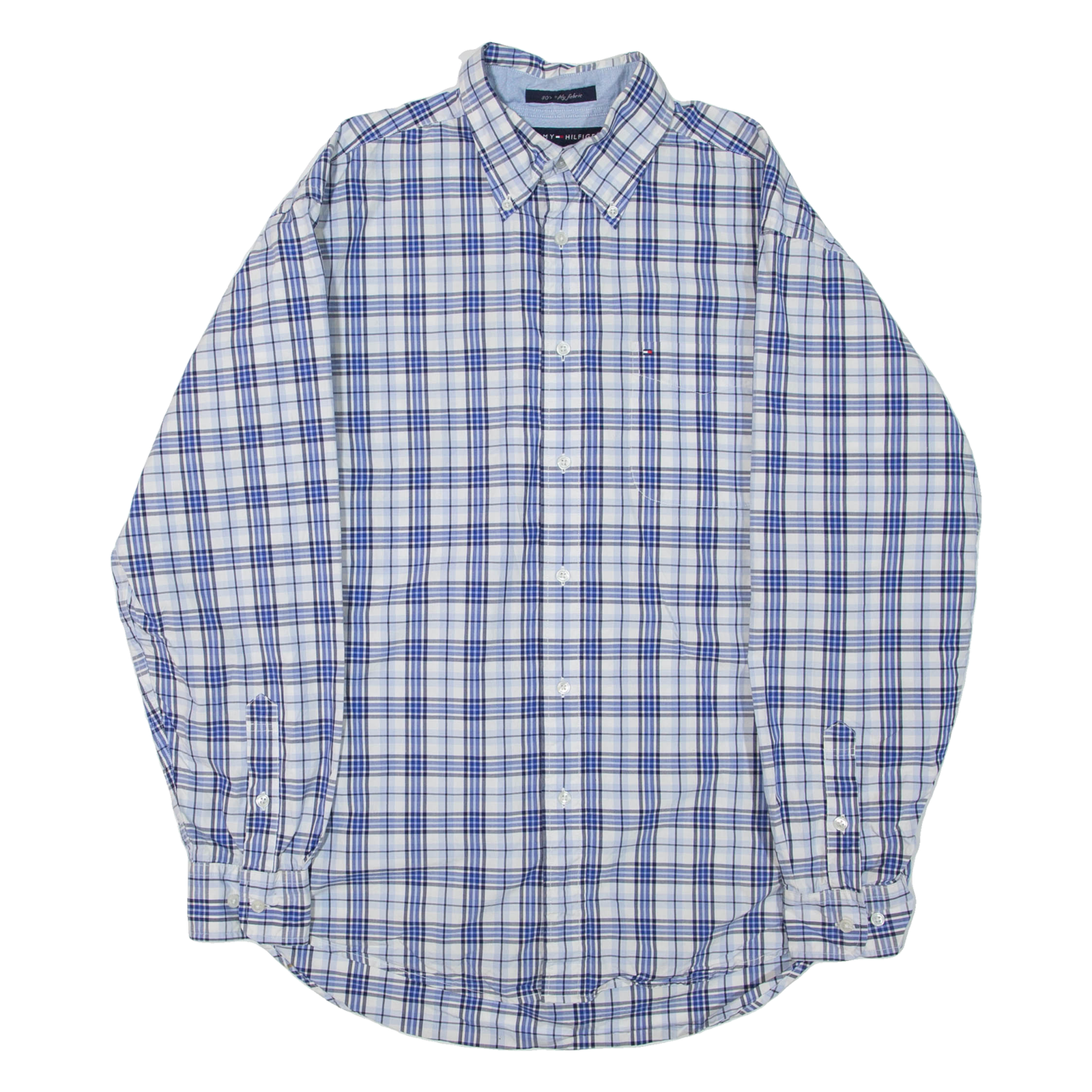 TOMMY HILFIGER Mens Shirt Blue Check Long Sleeve M Refurbished - N/A refurbished available on Cerqular