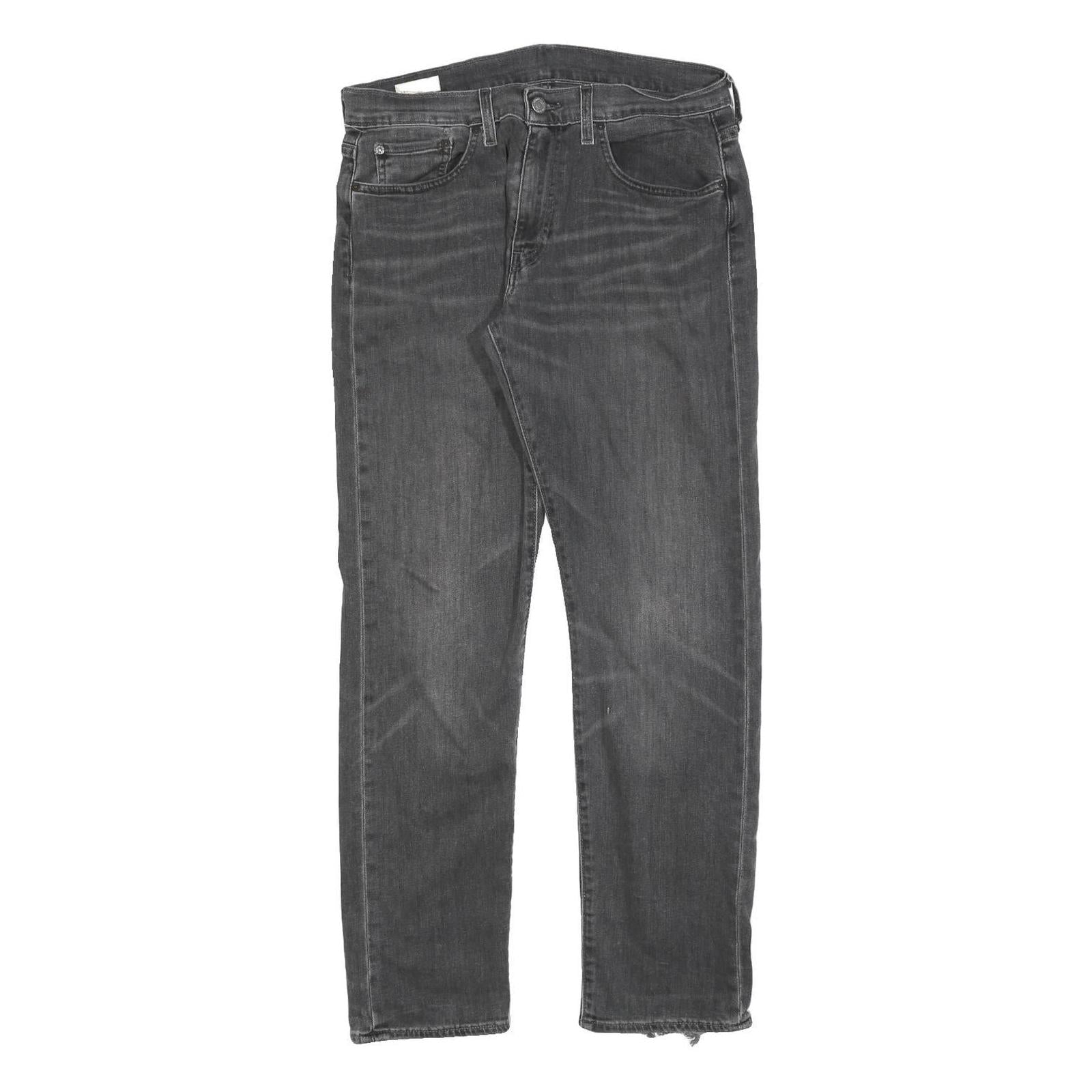 LEVI'S 502 Mens Slim Grey Denim Raw W30 L32 Zip Jeans Distressed Hem Refurbished - N/A refurbished available on Cerqular