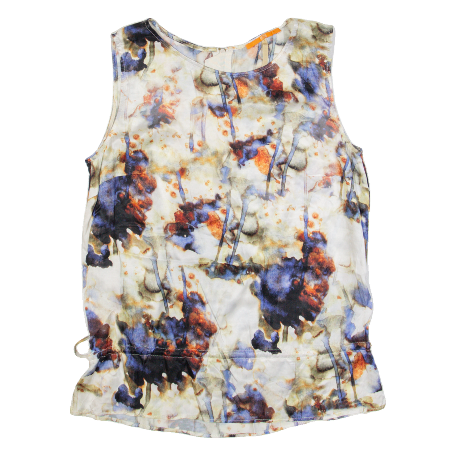 HUGO BOSS Womens Printed Vest Cream Sleeveless Silk Crazy Pattern UK 6 Refurbished - N/A refurbished available on Cerqular