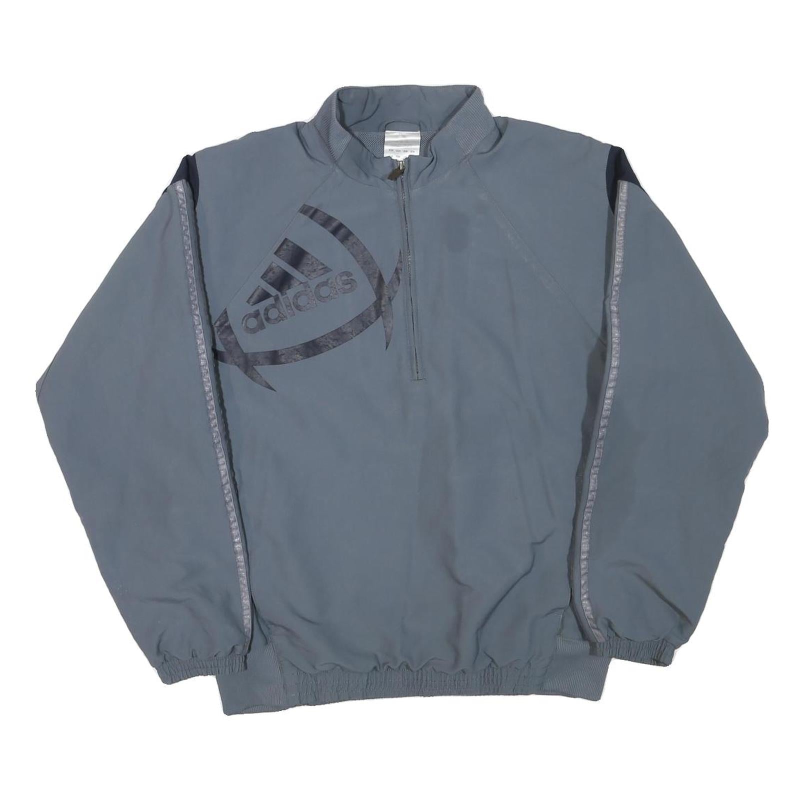 ADIDAS Mens Grey Classic Jacket M Polyester Blend Zip Logo Track Sports Refurbished - N/A refurbished available on Cerqular