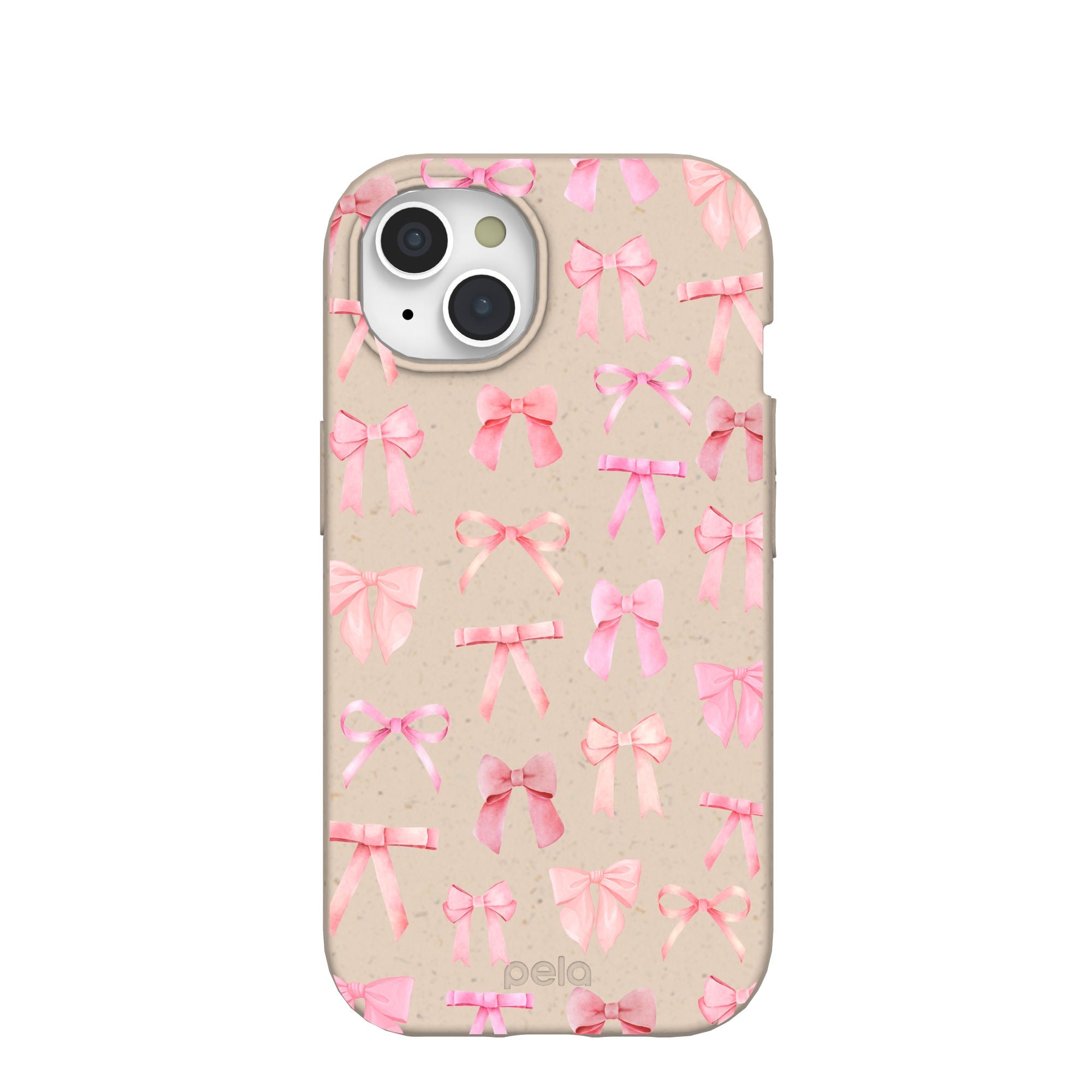 Seashell Rosy Bows iPhone 15 Case Refurbished - Pela Case refurbished available on Cerqular