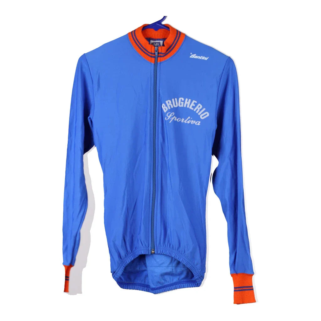 Santini Brugherio Unbranded Track Jacket - Small Blue Polyester Refurbished - Thrifted (note: this is a term often used to describe second- refurbished available on Cerqular