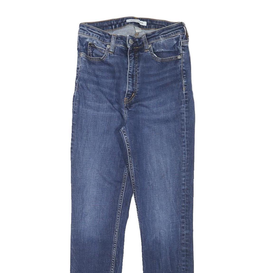 CALVIN KLEIN JEANS Womens Slim Blue Denim Raw Zip W24 L27 Stylish Comfort Refurbished - N/A refurbished available on Cerqular