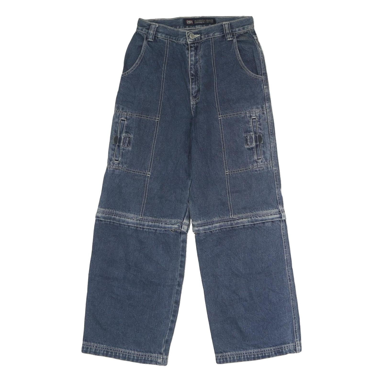 FADED GLORY Womens Blue Regular Straight Denim Medium W26 L27 Cargo Pockets Zip Refurbished - N/A refurbished available on Cerqular
