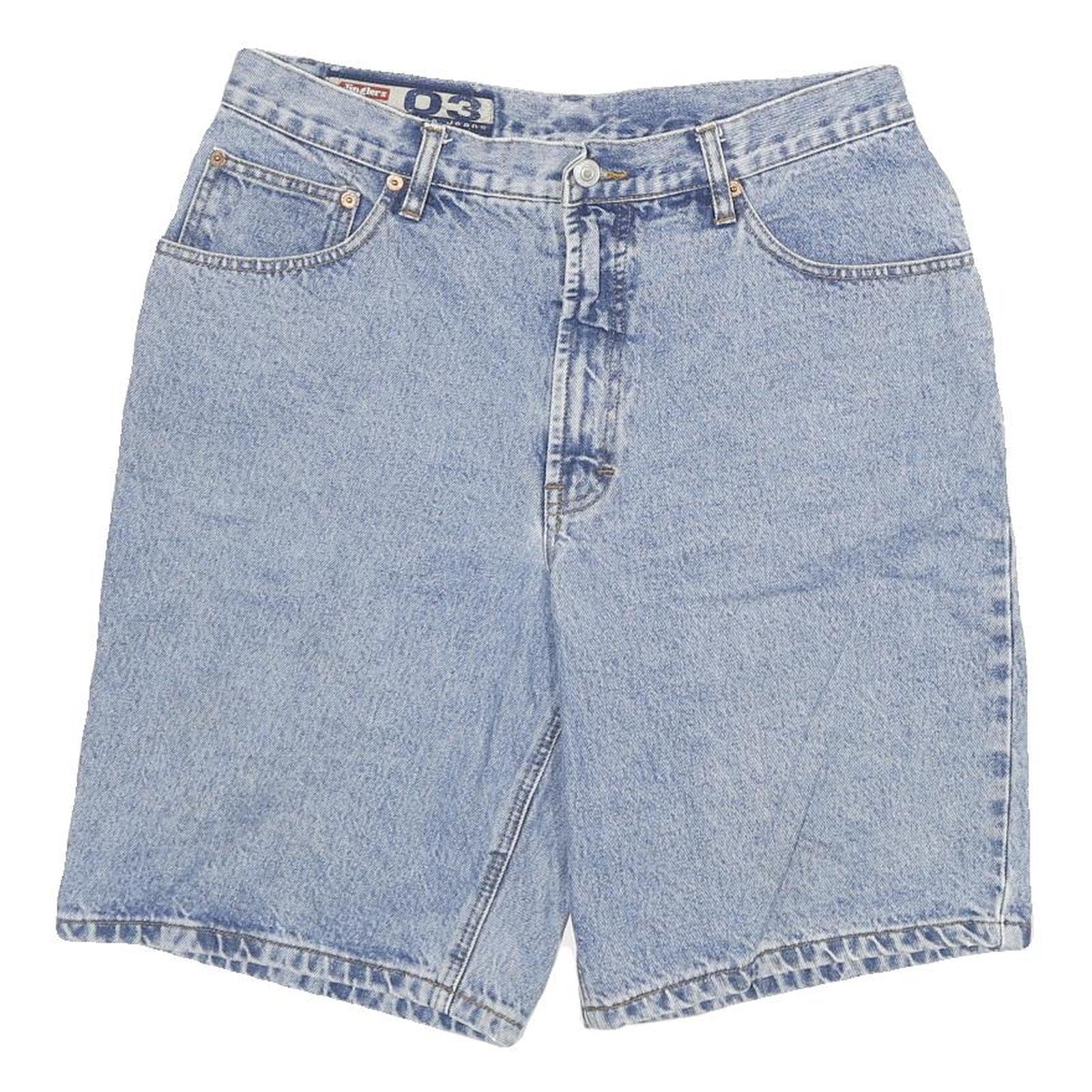 JINGLERS Mens Denim Blue Casual Shorts L W30 Cotton Blend Comfort Relaxed Fit Refurbished - N/A refurbished available on Cerqular