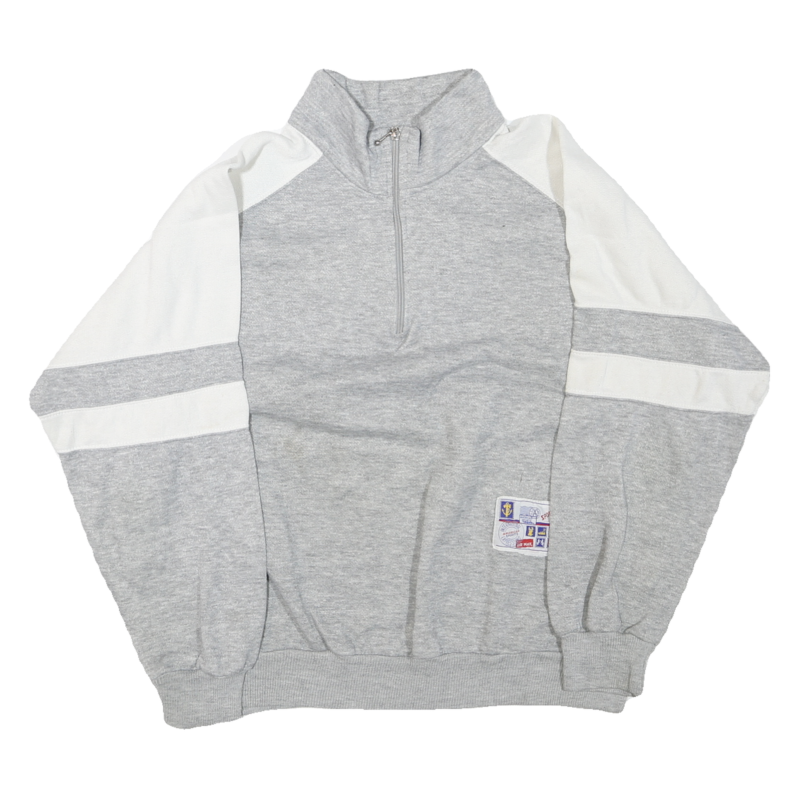 Buy Mens Grey & White Sweatshirt Pullover L Half Zip Cotton Blend Casual Sports Refurbished - $25.99 Mens Grey & White Sweatshirt Pullover L Half Zip Cotton Blend Casual Sports Refurbished - N/A refurbished available on Cerqular