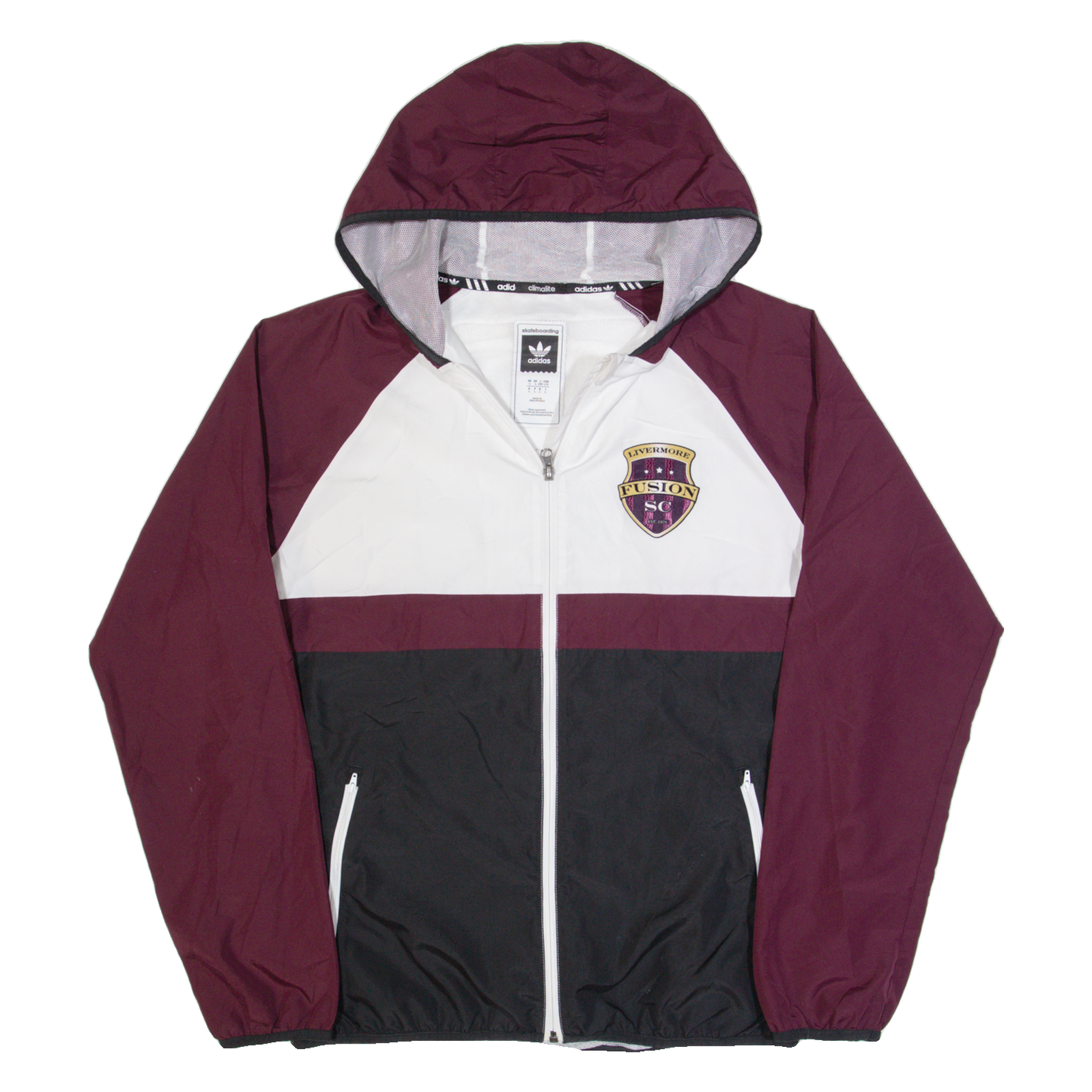 ADIDAS SKATEBOARDING Livermore Fusion Mens Track Jacket Maroon Hooded L Refurbished - N/A refurbished available on Cerqular