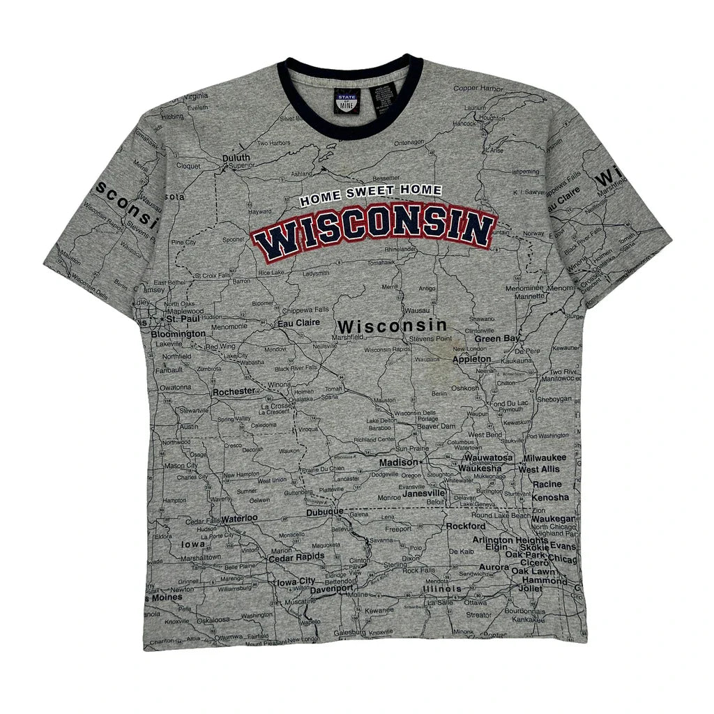 Buy State Of Mine T-Shirt - Large Grey Cotton Refurbished - $20.09 State Of Mine T-Shirt - Large Grey Cotton Refurbished - Thrifted (note: this is a term often used to describe second- refurbished available on Cerqular