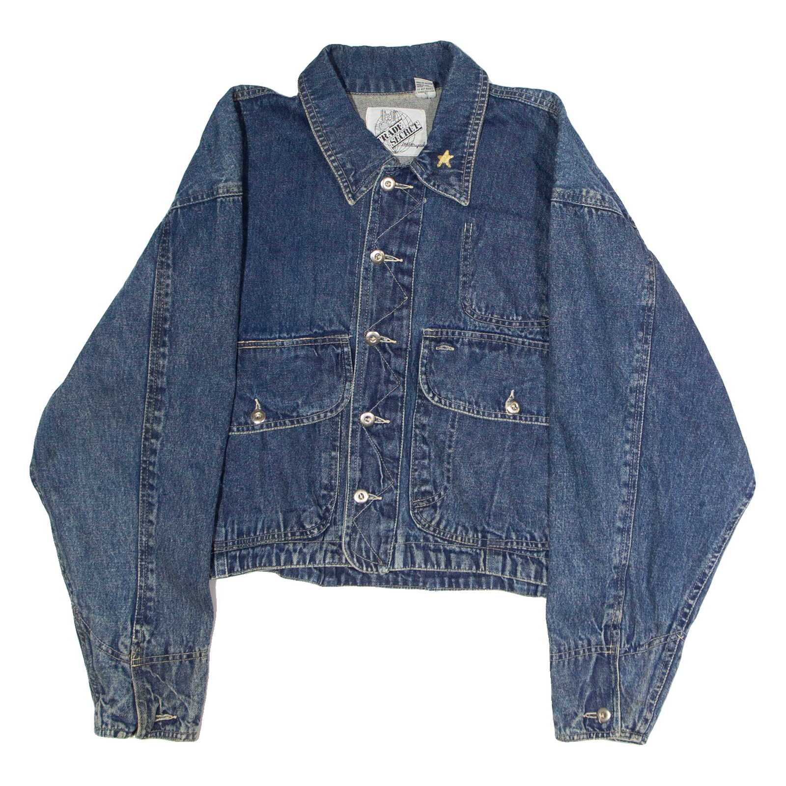 TRADE SECRET Painted Womens Denim Jacket Blue 80s M Refurbished - N/A refurbished available on Cerqular