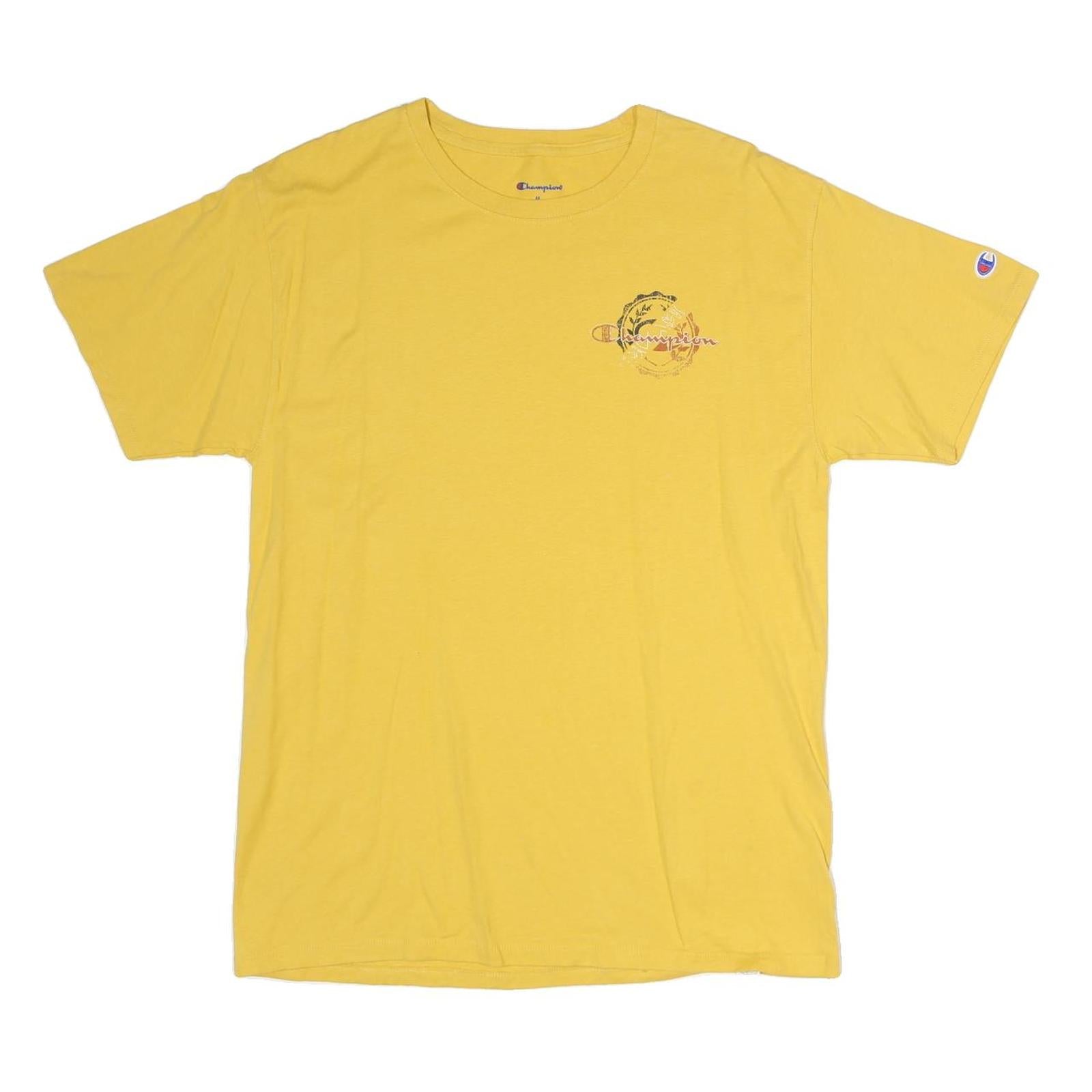 CHAMPION Mens Yellow Graphic T-Shirt M Short Sleeve Crew Neck Cotton Casual Refurbished - N/A refurbished available on Cerqular