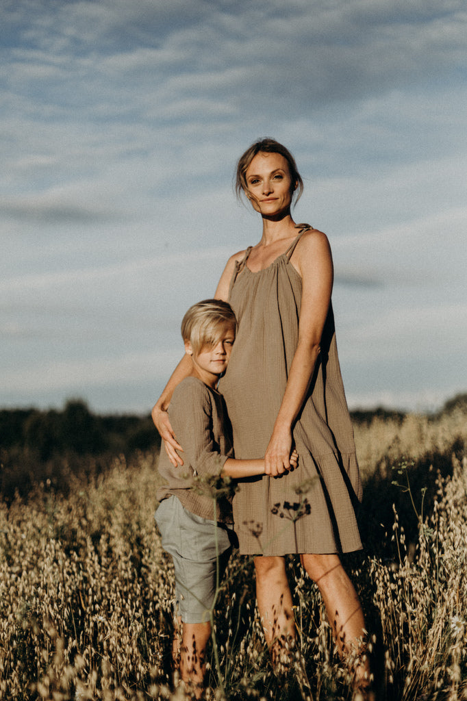 Back to nature muslin shirt - Sand | Size: 5 Refurbished - N/A (Note: This brand may not be well-known globally refurbished available on Cerqular