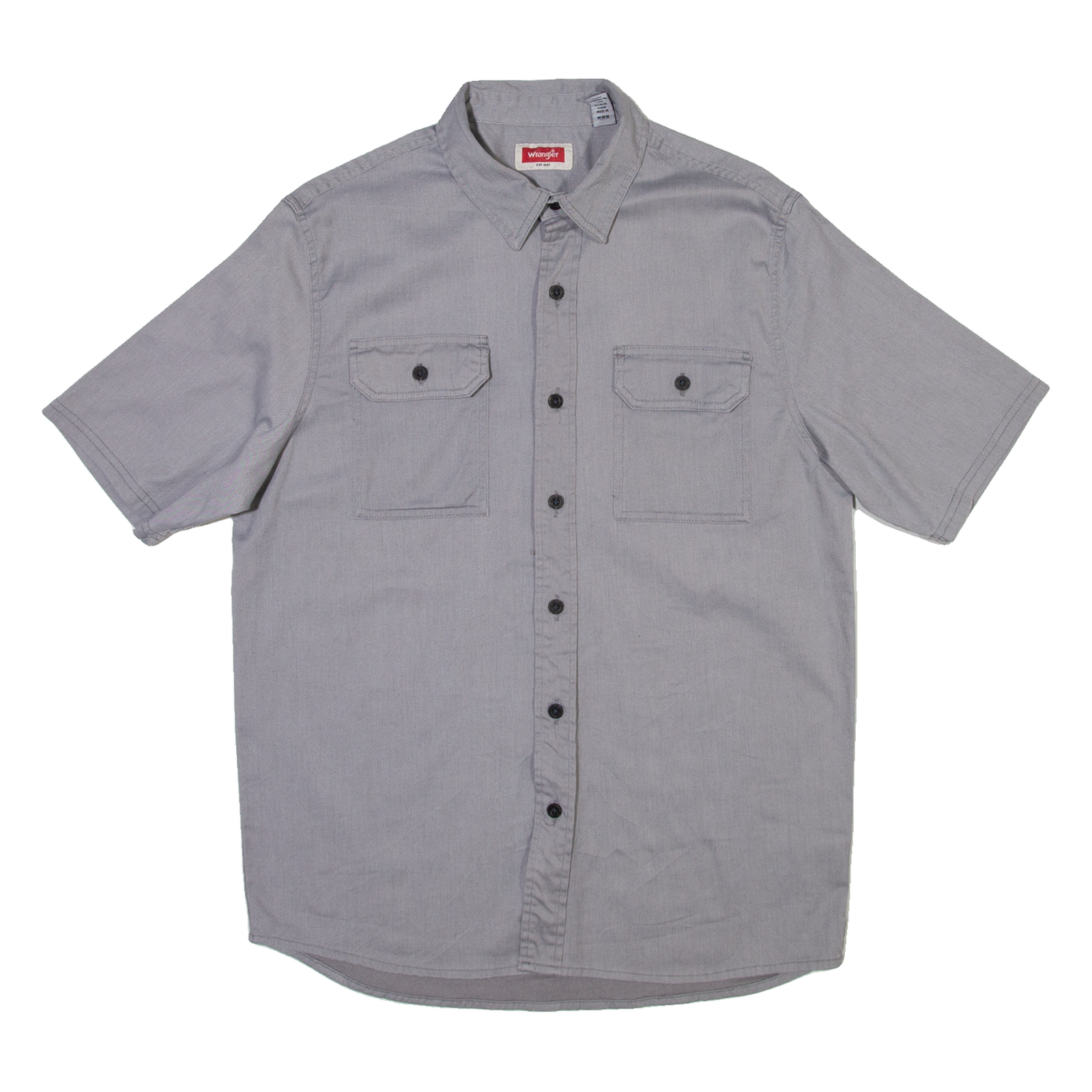 WRANGLER Mens Plain Shirt Grey M Refurbished - N/A refurbished available on Cerqular