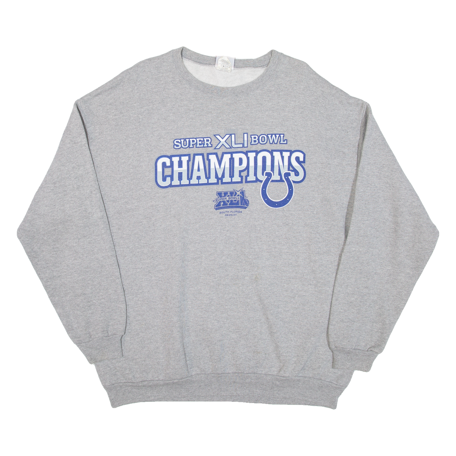 NFL Super Bowl Champions Mens Sweatshirt Grey USA XL Refurbished - N/A refurbished available on Cerqular