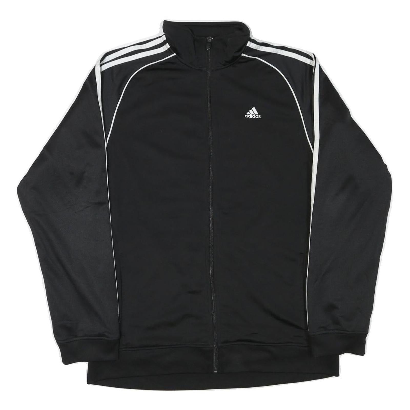 ADIDAS Mens Black & White Track Jacket M Polyester Blend Zip Athletic Sportswear Refurbished - N/A refurbished available on Cerqular