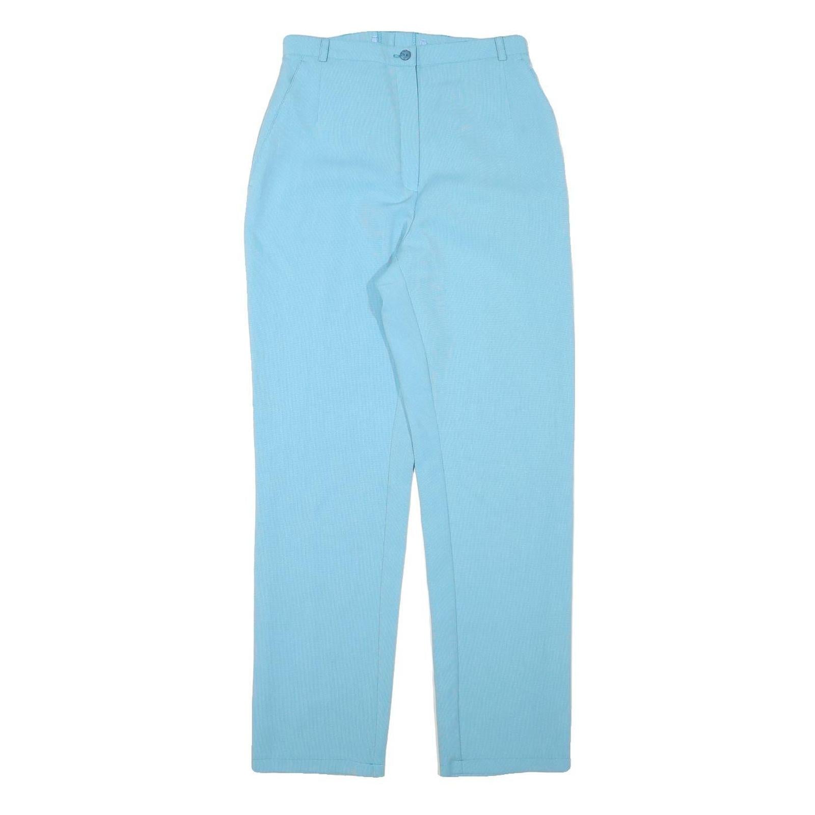 Womens Regular Fit Blue Polyester Blend Trousers W27 L29 Zip Closure Casual Refurbished - N/A refurbished available on Cerqular