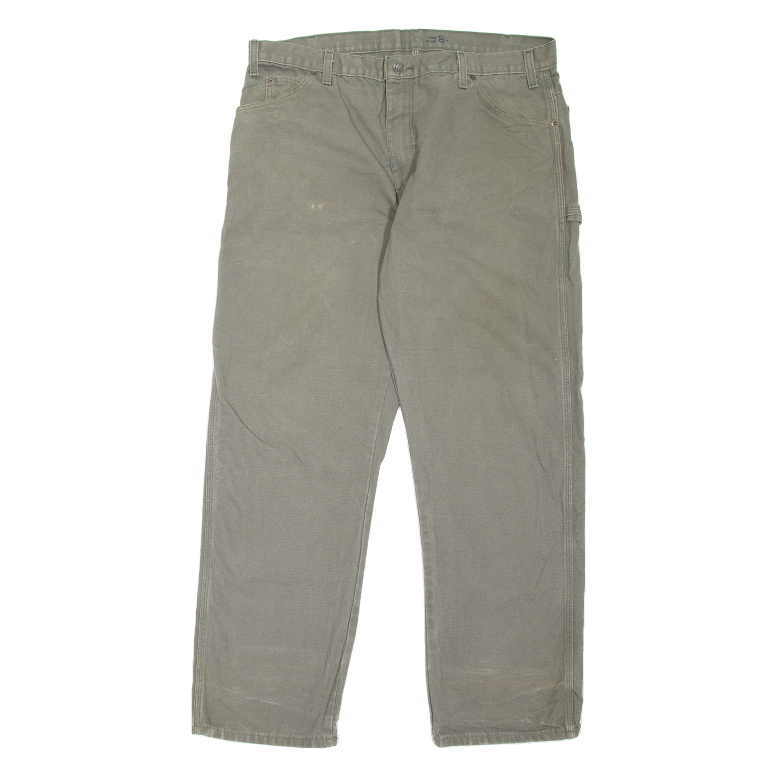 DICKIES Carpenter Workwear Mens Trousers Green Relaxed Straight W38 L32 Refurbished - N/A refurbished available on Cerqular