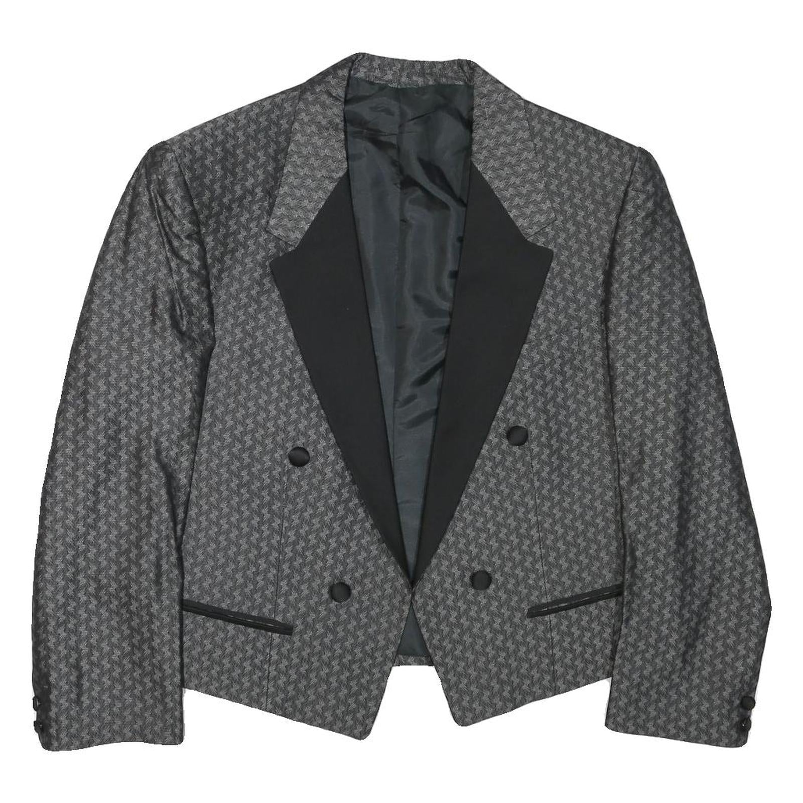 Buy Mens Grey Black Houndstooth Tailored Jacket S Polyester Blend Formal Retro Refurbished - $48.09 Mens Grey Black Houndstooth Tailored Jacket S Polyester Blend Formal Retro Refurbished - N/A refurbished available on Cerqular