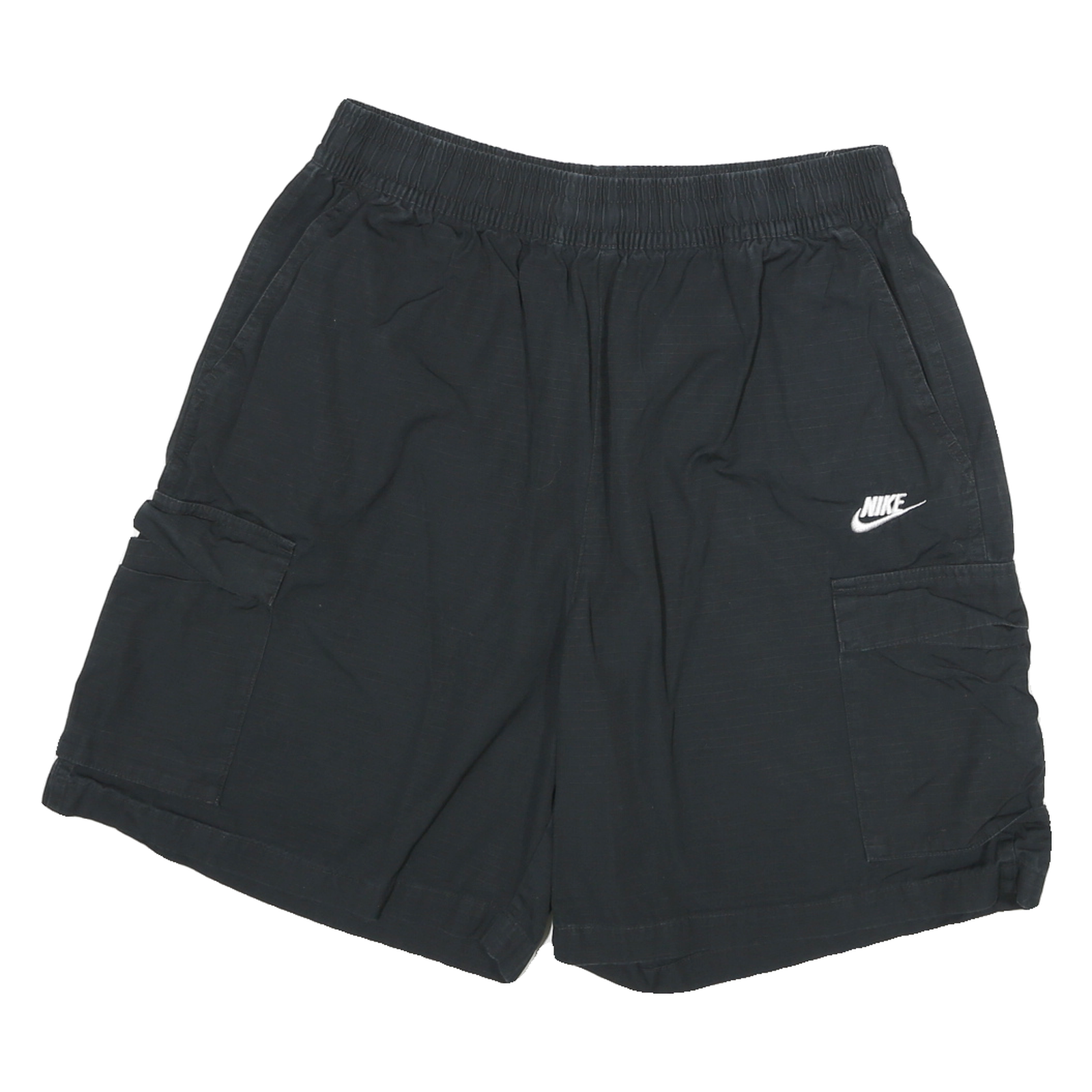 NIKE Mens Black Casual Cargo Shorts L W28 Cotton Blend Comfortable Style Refurbished - N/A refurbished available on Cerqular