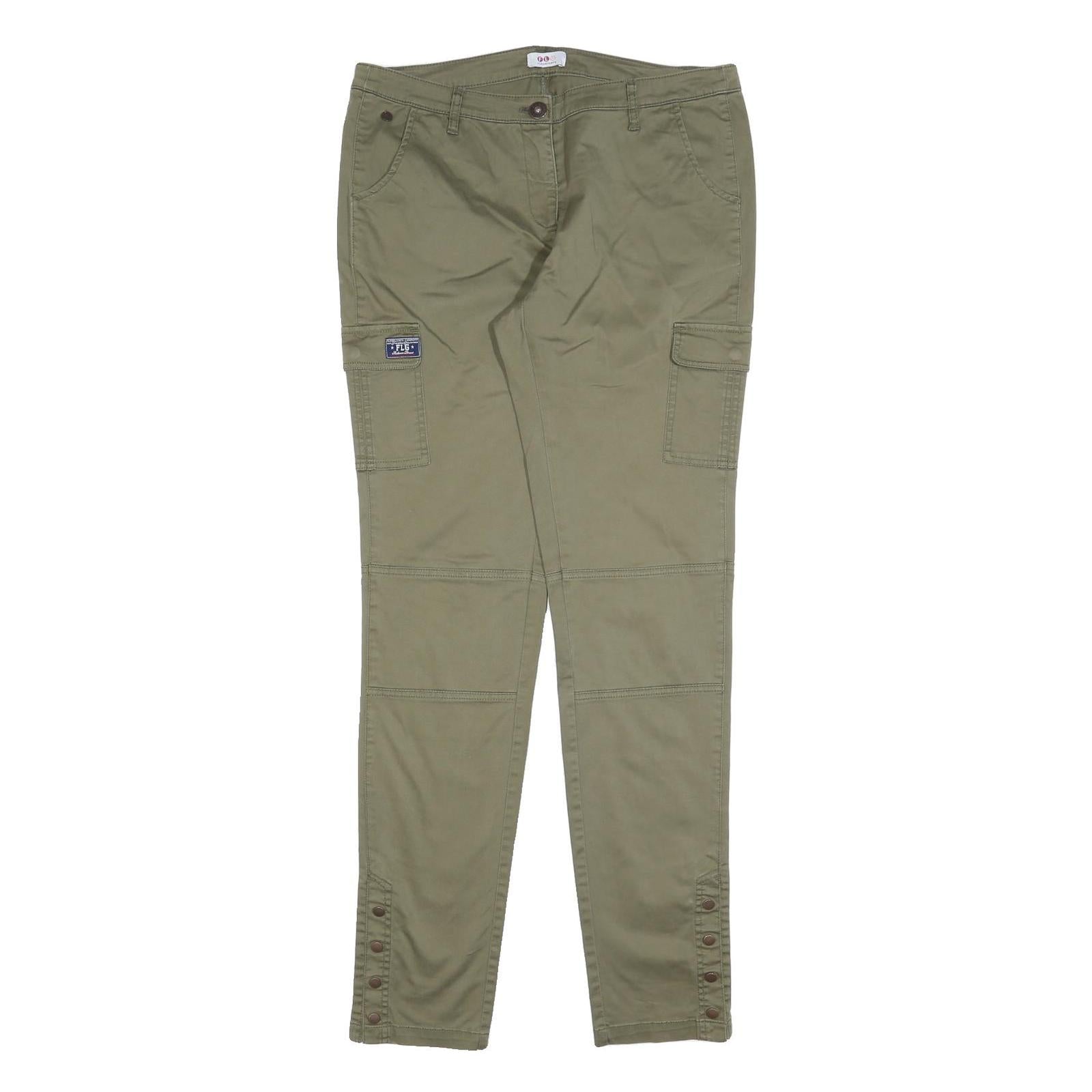 FLASHLIGHTS Womens Cotton Blend Slim Cargo Khaki Trousers W34 L34 Utility Casual Refurbished - N/A refurbished available on Cerqular