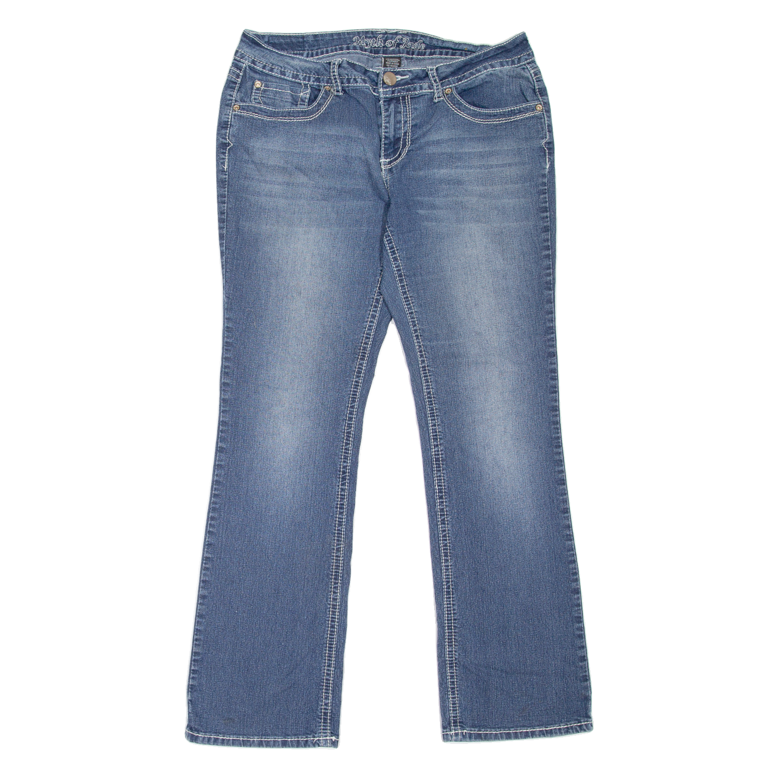 MYTH OF JADE Womens Jeans Blue Regular Bootcut Stone Wash W32 L29 Refurbished - N/A refurbished available on Cerqular
