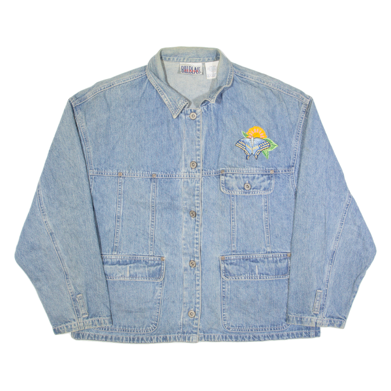 BILL BLASS Womens Denim Jacket Blue 90s L Refurbished - N/A refurbished available on Cerqular