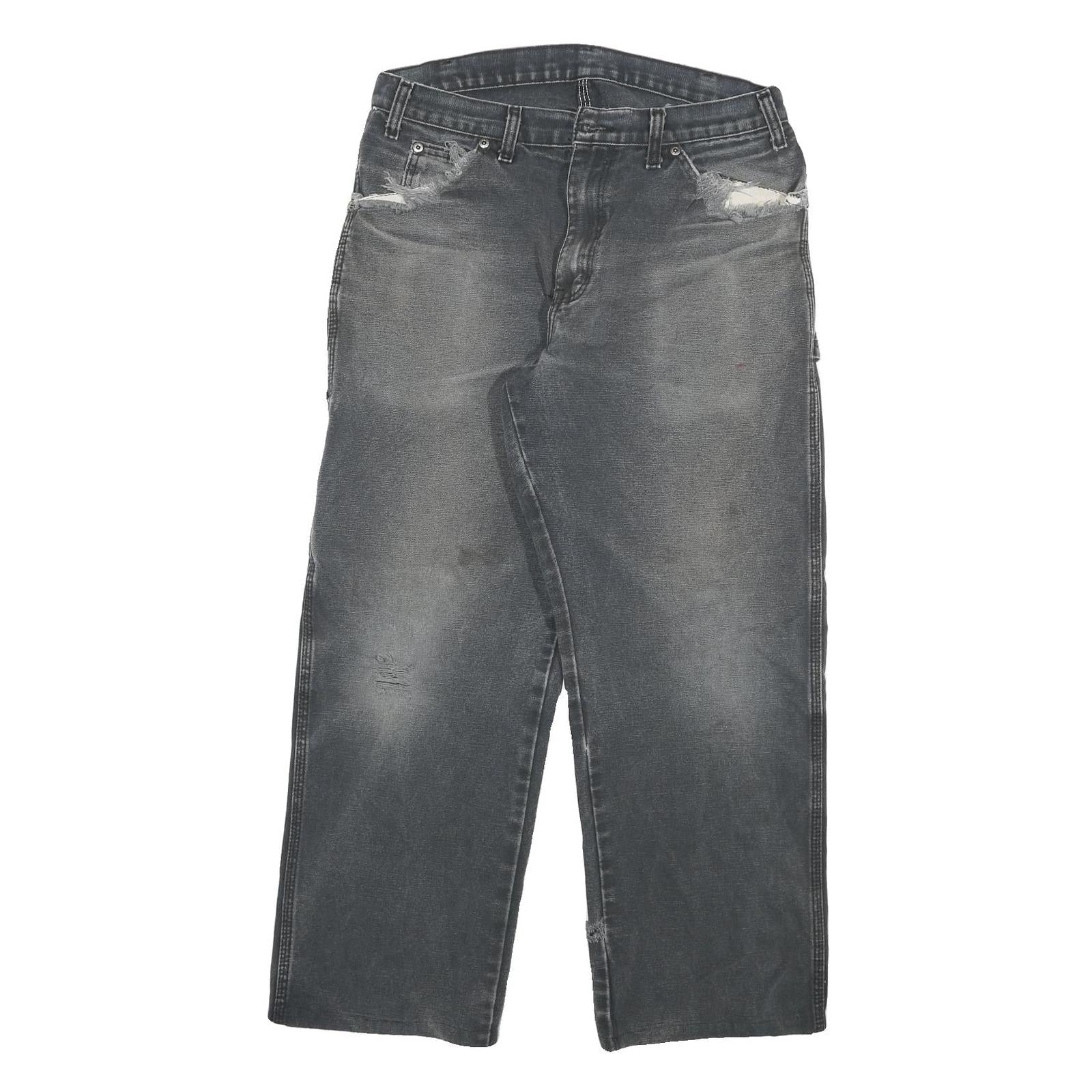 DICKIES Mens Jeans Black Relaxed Straight Denim Medium W30 L26 Distressed Ripped Refurbished - N/A refurbished available on Cerqular