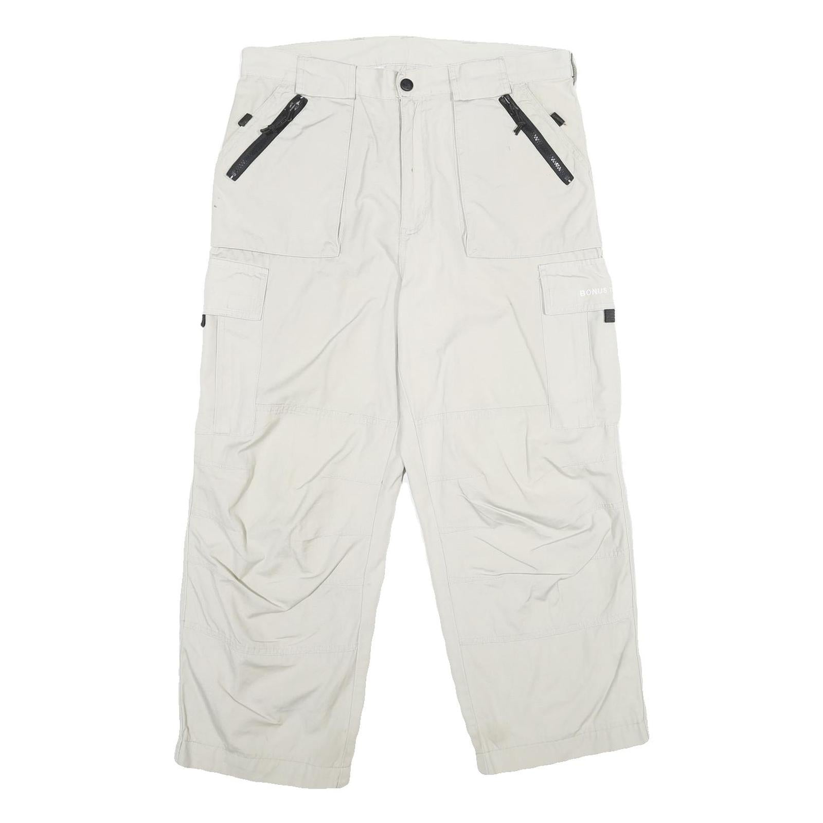 BONUS TRACK Mens Cotton White Regular Fit Straight Leg Trousers W34 L26 Casual Refurbished - N/A refurbished available on Cerqular