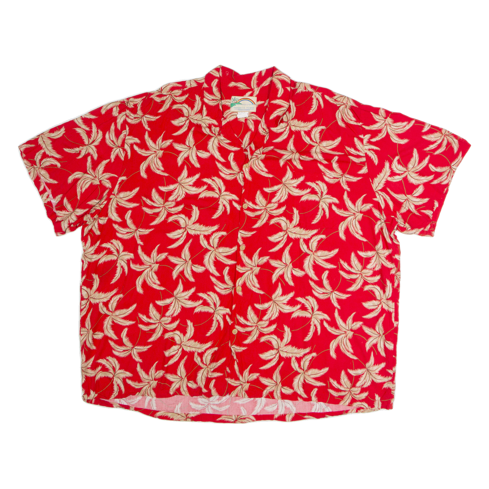 PARADISE FOUND Mens Hawaiian Shirt Red 90s Floral 3XL Refurbished - N/A refurbished available on Cerqular