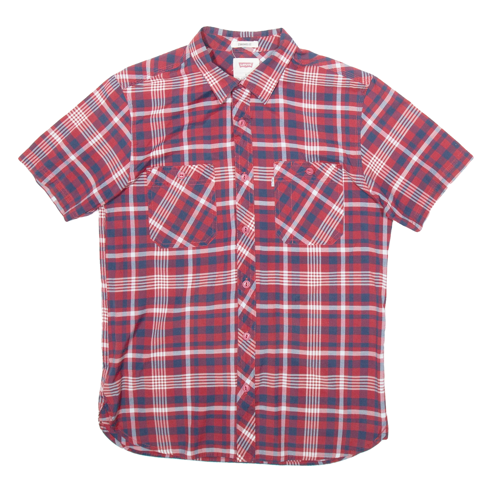 LEVI'S Mens Shirt Red Check S Refurbished - N/A refurbished available on Cerqular